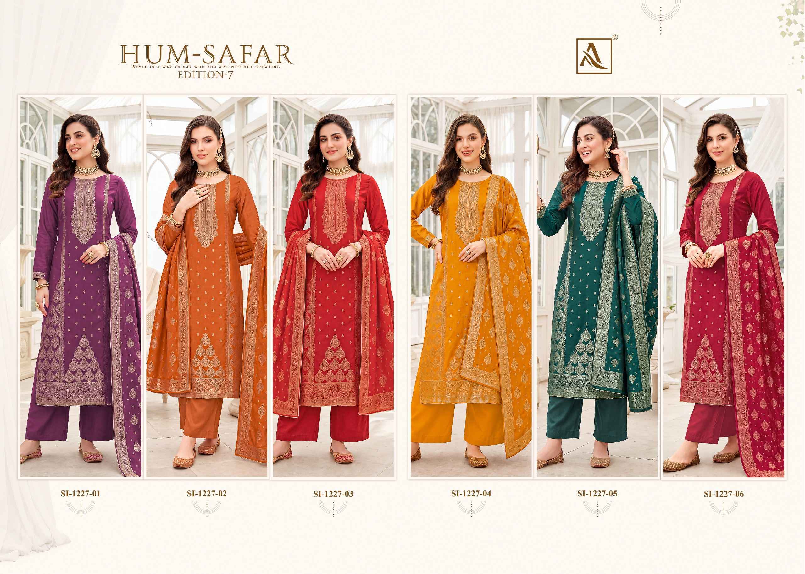 Alok Hum-Safar Edition 7 Viscose Maslin Salwar Kameez _ Surat Wholesale Market Price ( 6 Pcs Pcs Catalog )