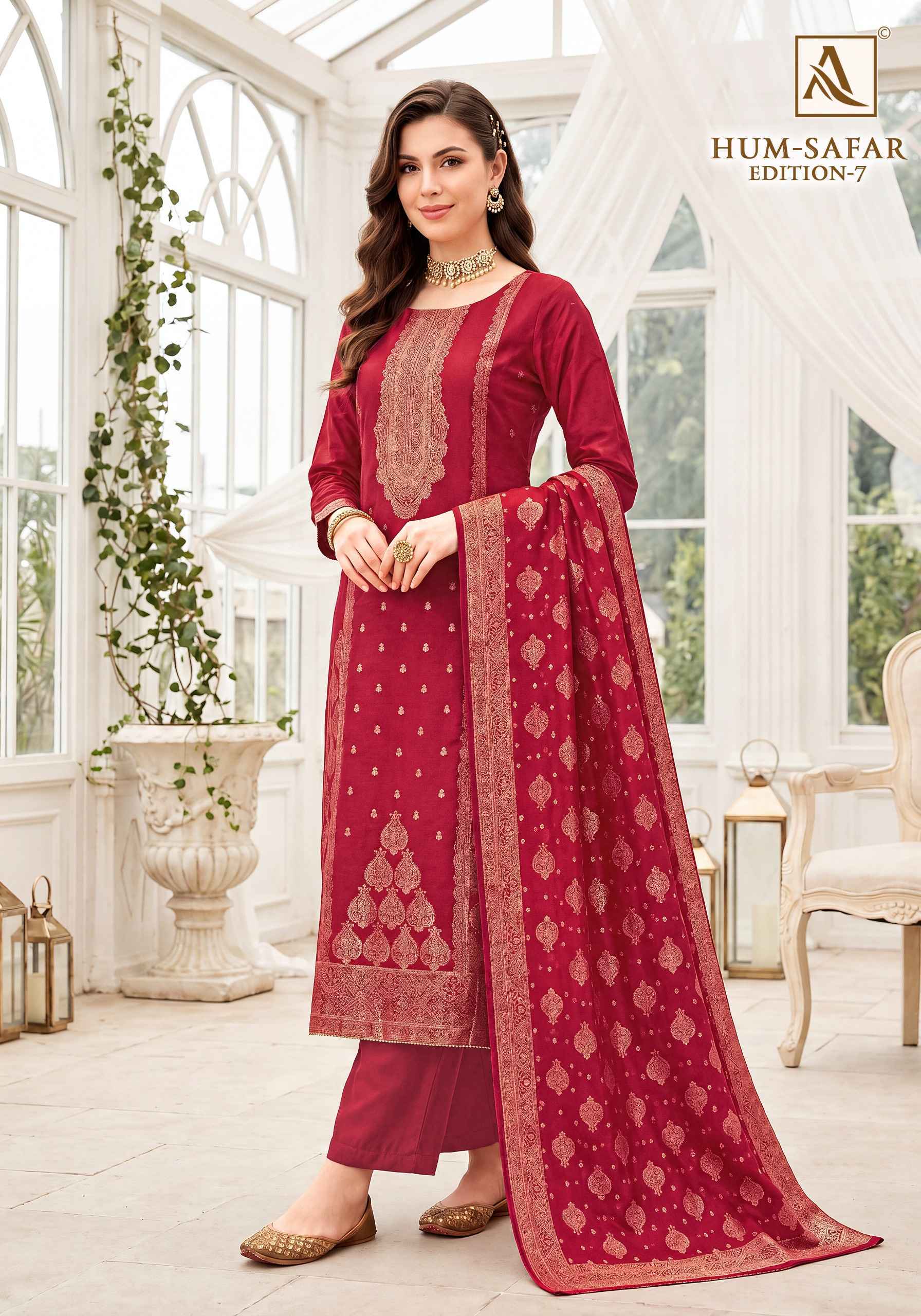 Alok Hum-Safar Edition 7 Viscose Maslin Salwar Kameez _ Surat Wholesale Market Price ( 6 Pcs Pcs Catalog )