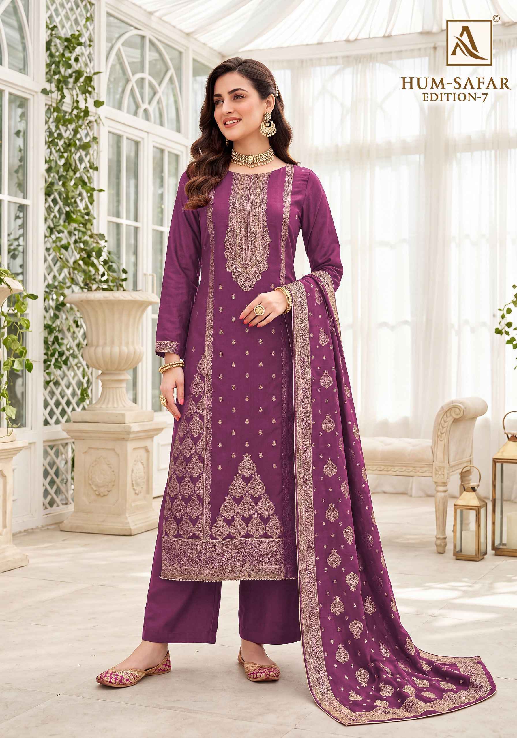 Alok Hum-Safar Edition 7 Viscose Maslin Salwar Kameez _ Surat Wholesale Market Price ( 6 Pcs Pcs Catalog )