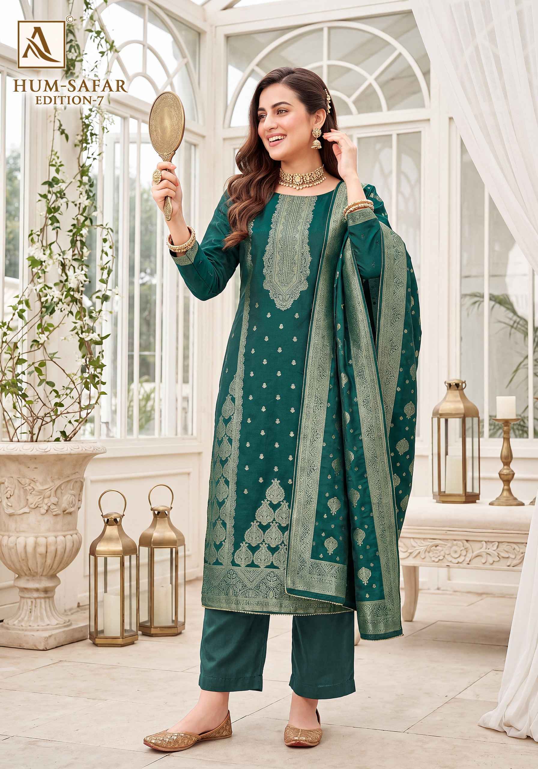 Alok Hum-Safar Edition 7 Viscose Maslin Salwar Kameez _ Surat Wholesale Market Price ( 6 Pcs Pcs Catalog )