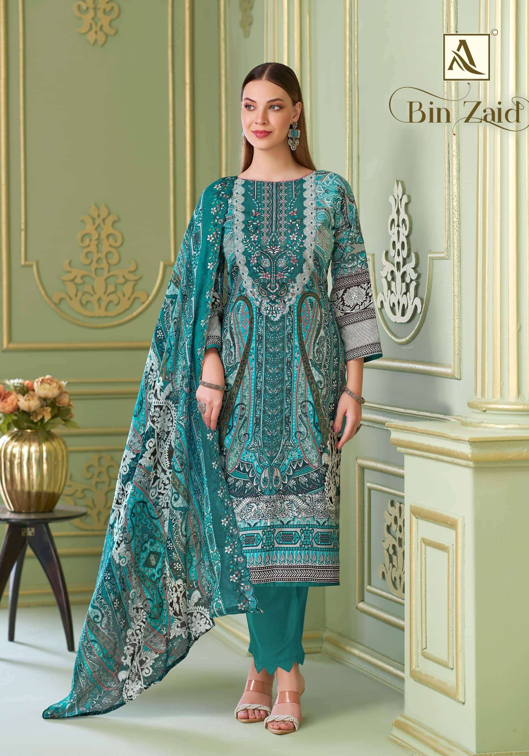 Alok Suit Bin Zaid Premium Cotton Salwar Kameez _ Surat Wholesale Market 8 Pcs Catalog 