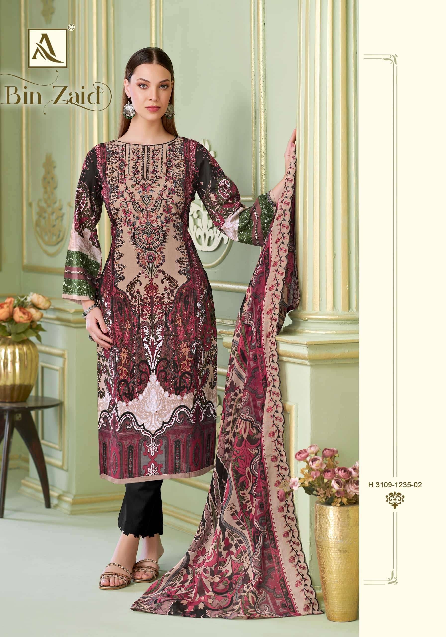 Alok Suit Bin Zaid Premium Cotton Salwar Kameez _ Surat Wholesale Market 8 Pcs Catalog 