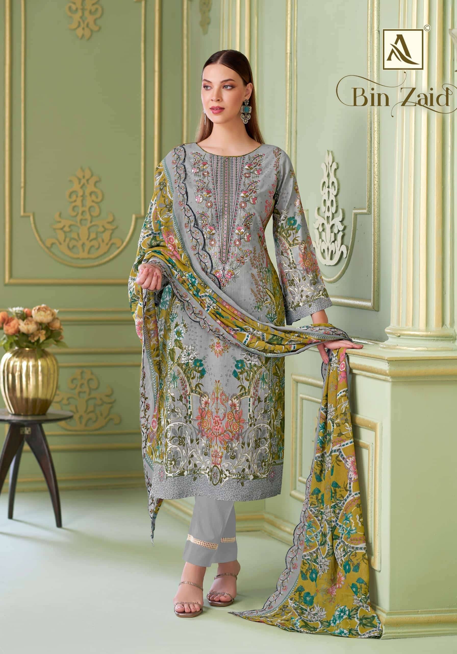 Alok Suit Bin Zaid Premium Cotton Salwar Kameez _ Surat Wholesale Market 8 Pcs Catalog 