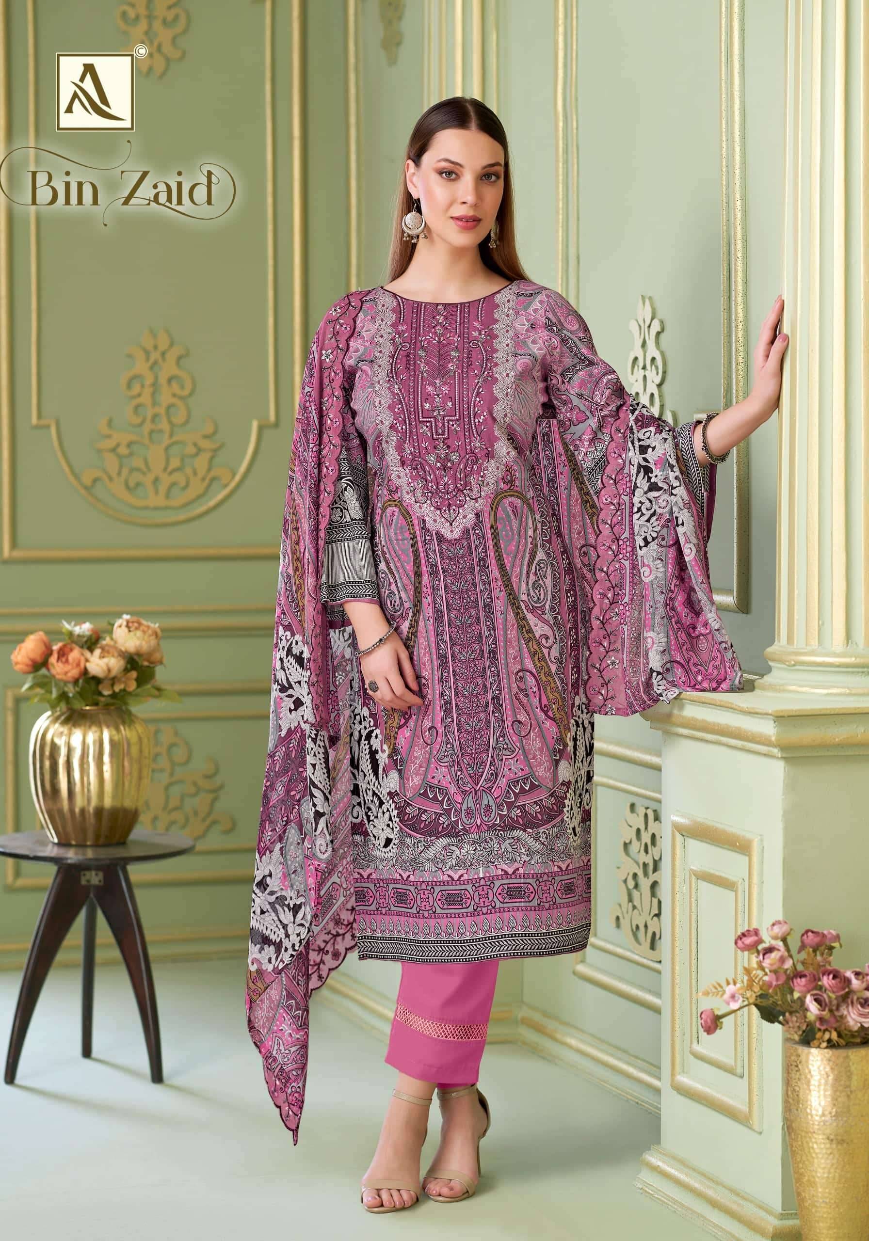 Alok Suit Bin Zaid Premium Cotton Salwar Kameez _ Surat Wholesale Market 8 Pcs Catalog 