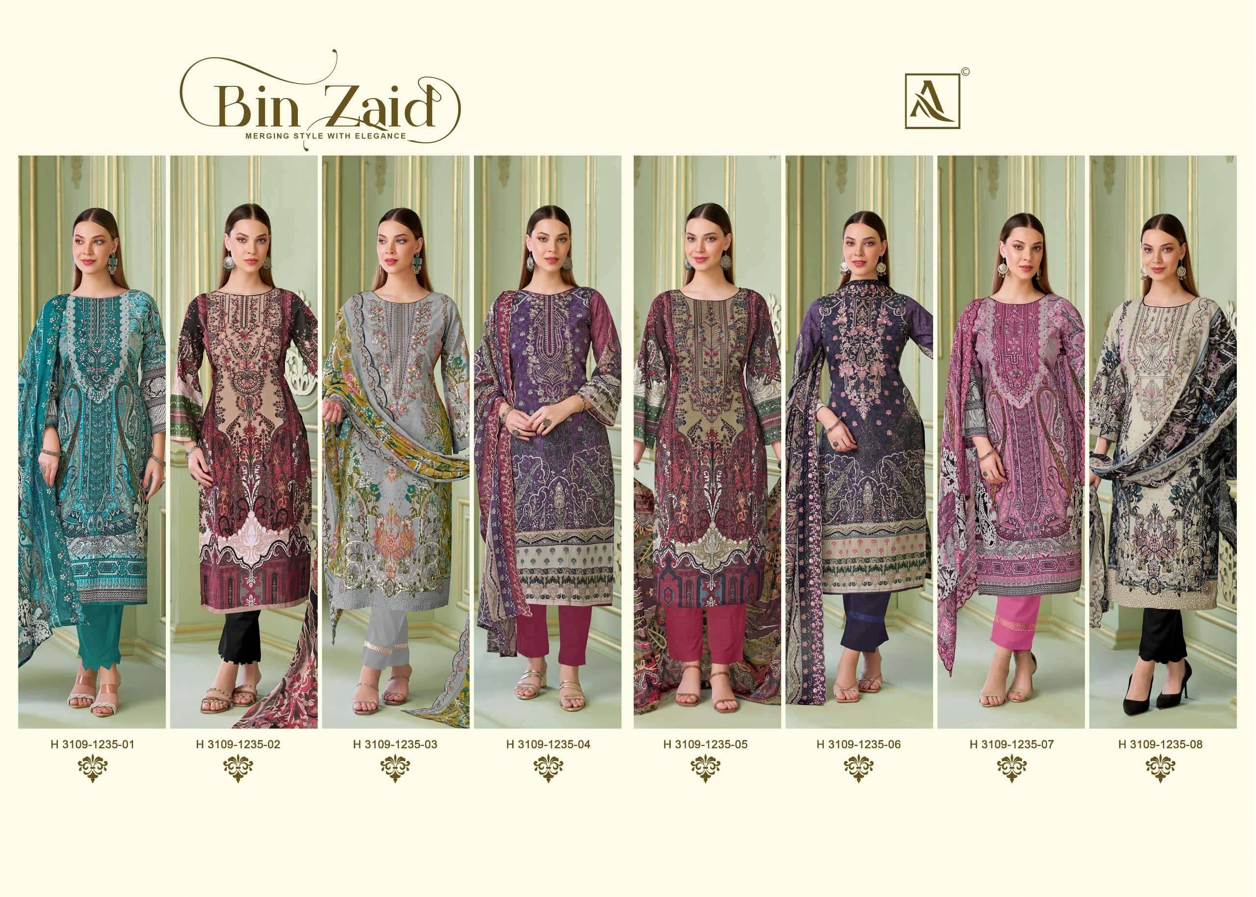 Alok Suit Bin Zaid Premium Cotton Salwar Kameez _ Surat Wholesale Market 8 Pcs Catalog 