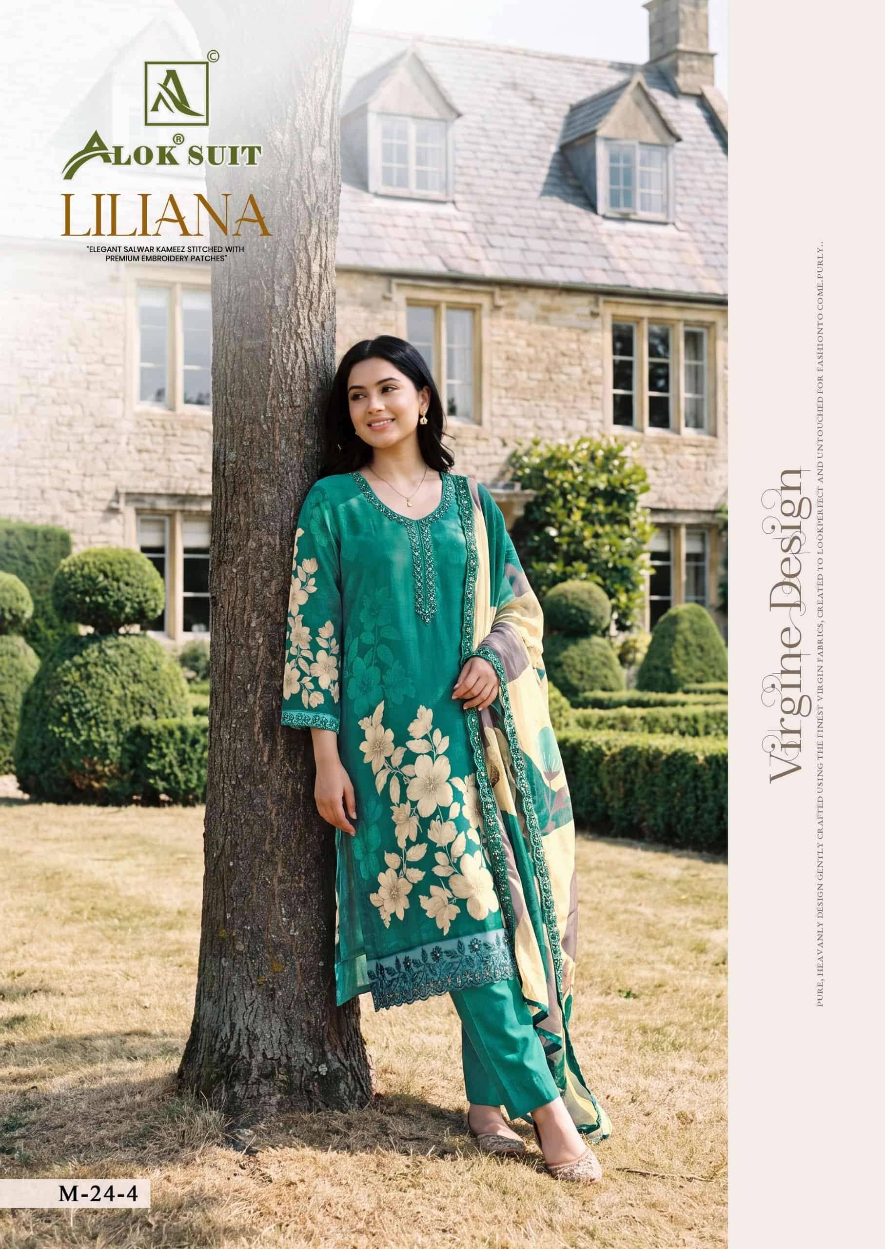 Alok Suit Liliana Premium Muslin Salwar Kameez 6 Pcs Catalog Dealer