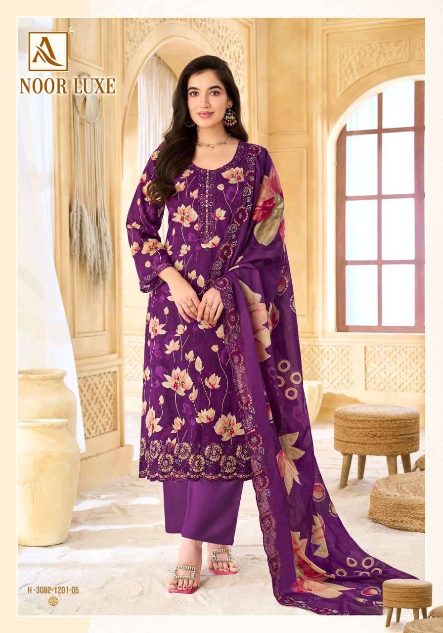 Alok Suit Noor Luxe Exclusive Designs Cotton Suit 6 Pcs Catalog