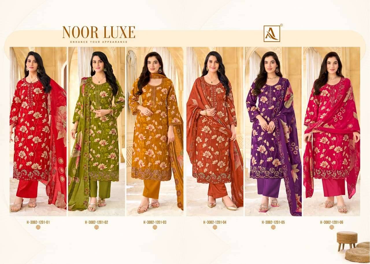 Alok Suit Noor Luxe Exclusive Designs Cotton Suit 6 Pcs Catalog