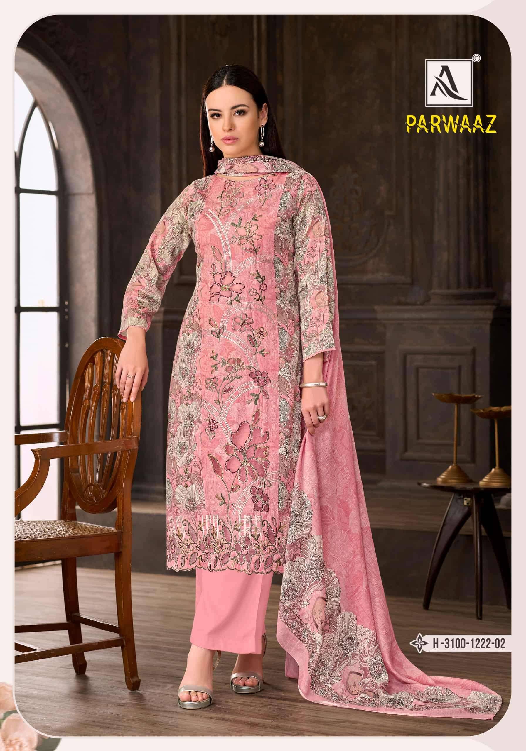 Alok Suit Parwaaz Fancy Cotton Salwar Kameez _ Surat Wholesale Market 4 Pcs Catalog 