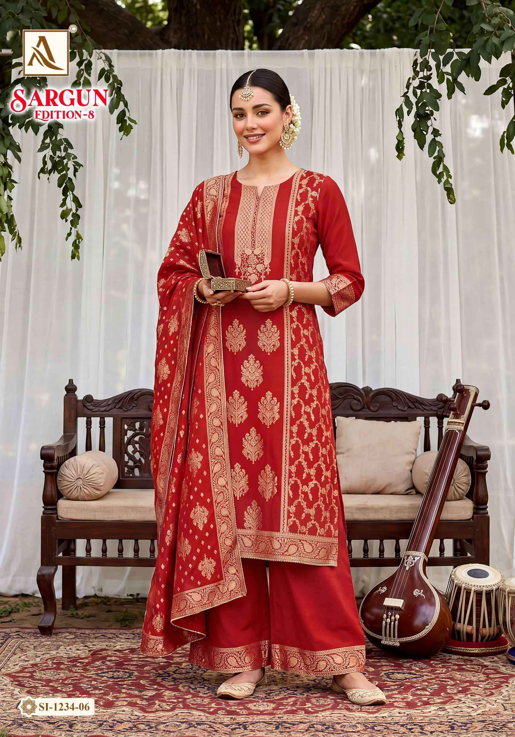 Alok Suit Sargun Edition 8 Premium Designs Ladies Dress 6 Pcs Catalogue
