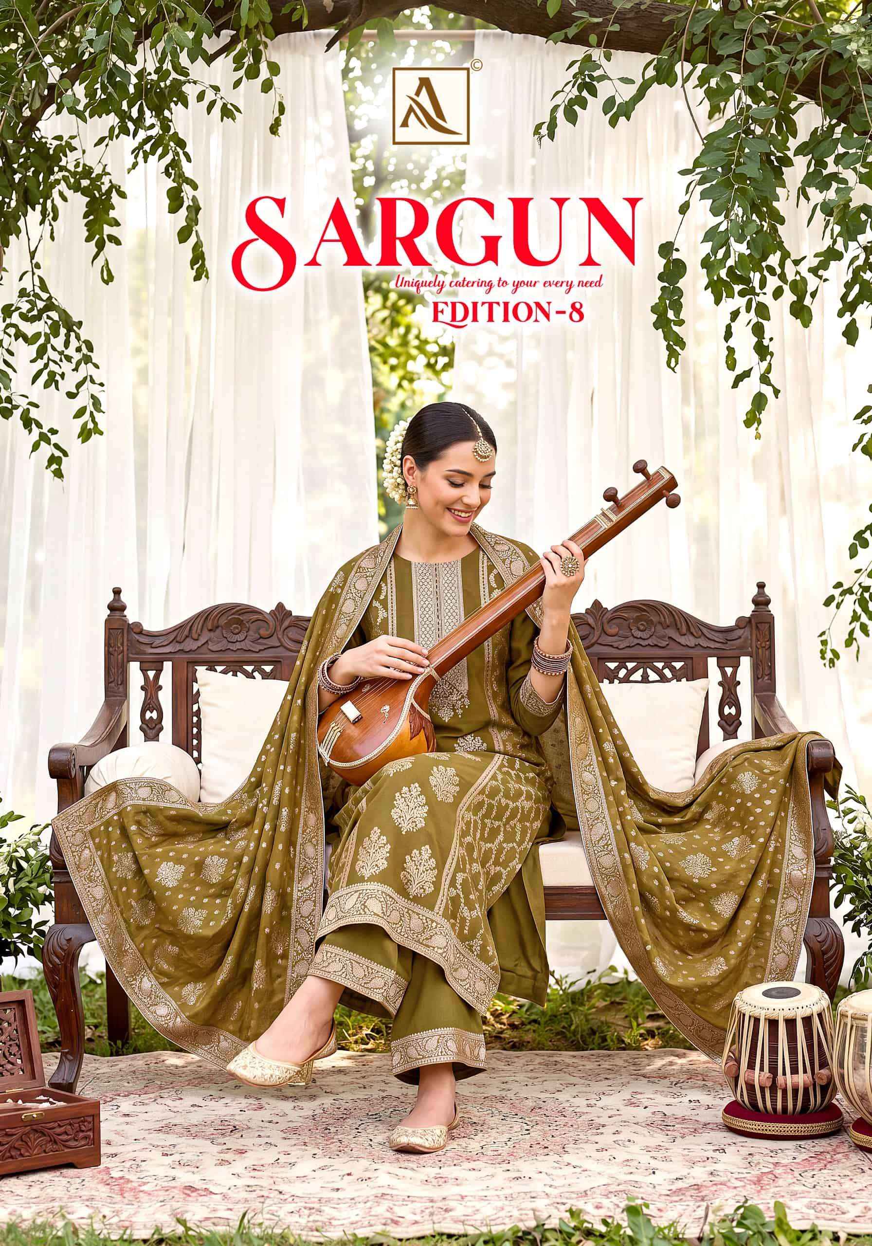 Alok Suit Sargun Edition 8 Premium Designs Ladies Dress 6 Pcs Catalogue