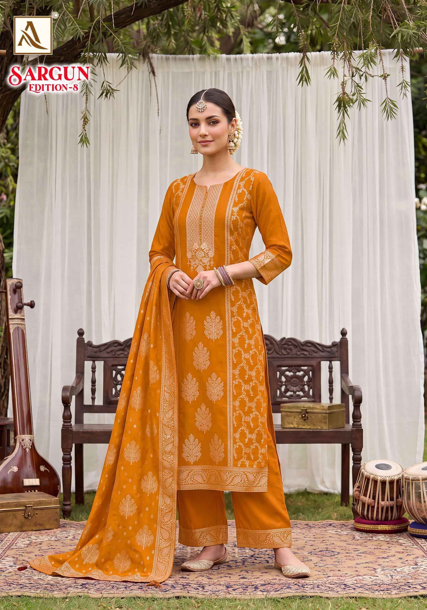 Alok Suit Sargun Edition 8 Premium Designs Ladies Dress 6 Pcs Catalogue