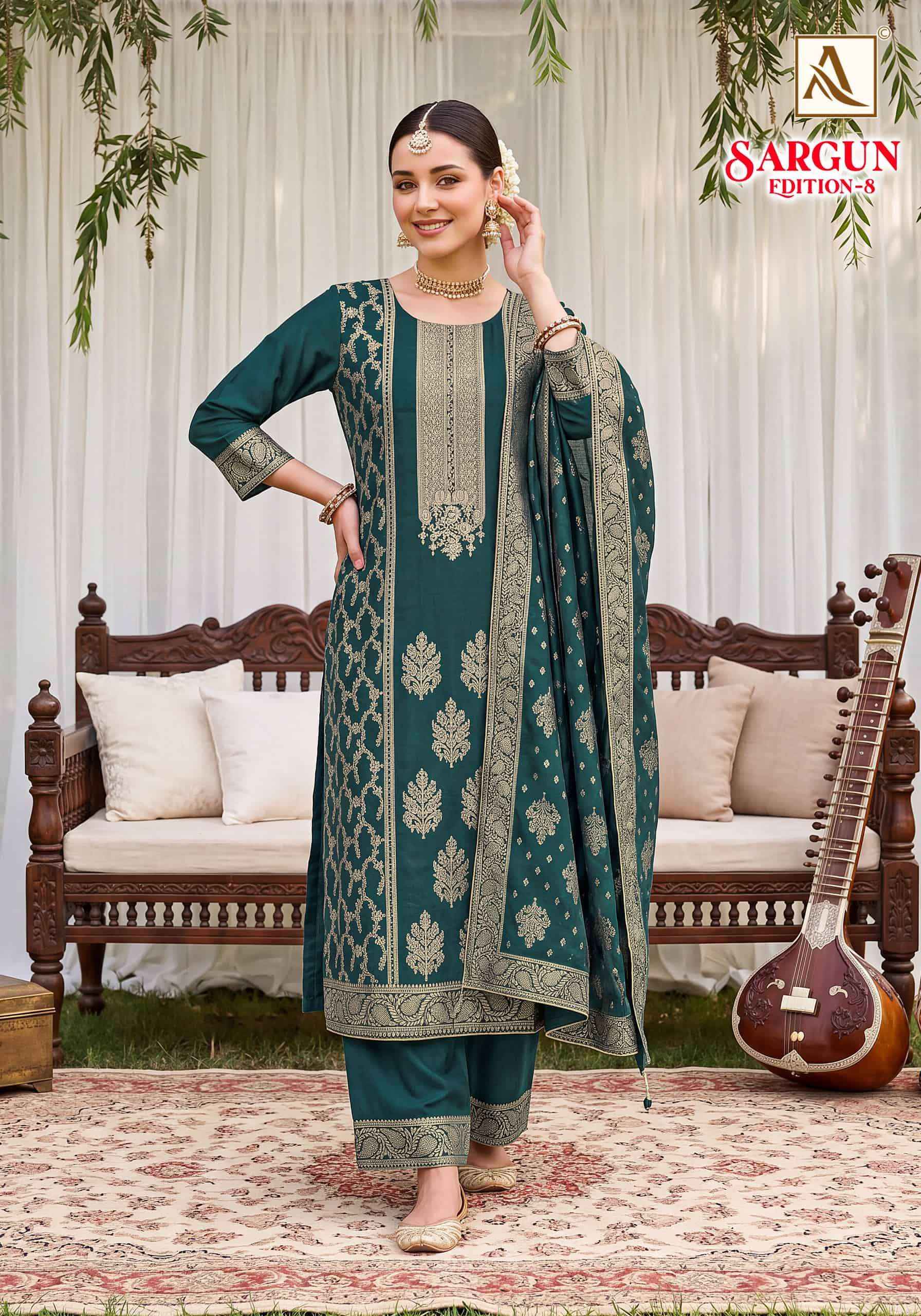 Alok Suit Sargun Edition 8 Premium Designs Ladies Dress 6 Pcs Catalogue