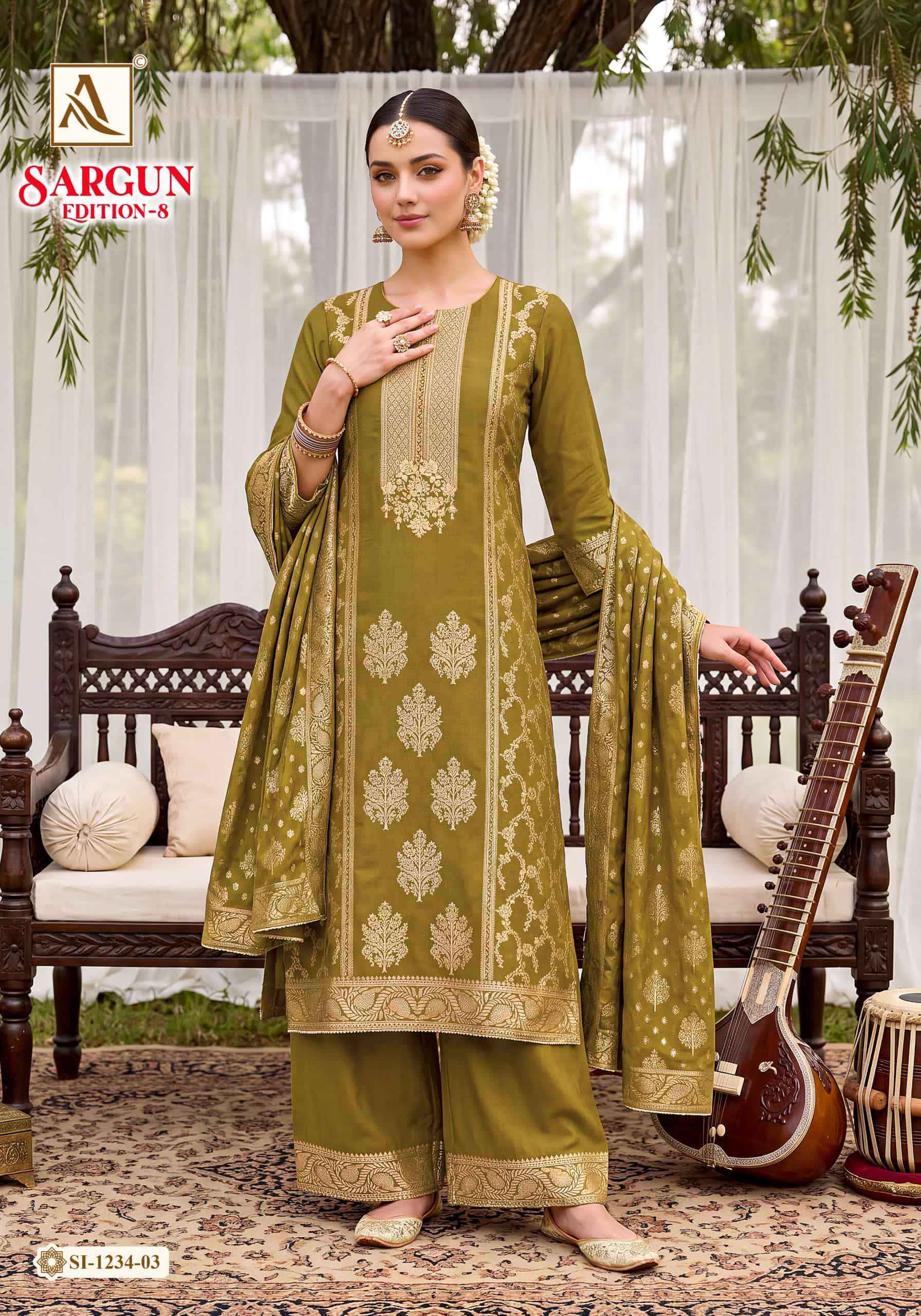 Alok Suit Sargun Edition 8 Premium Designs Ladies Dress 6 Pcs Catalogue
