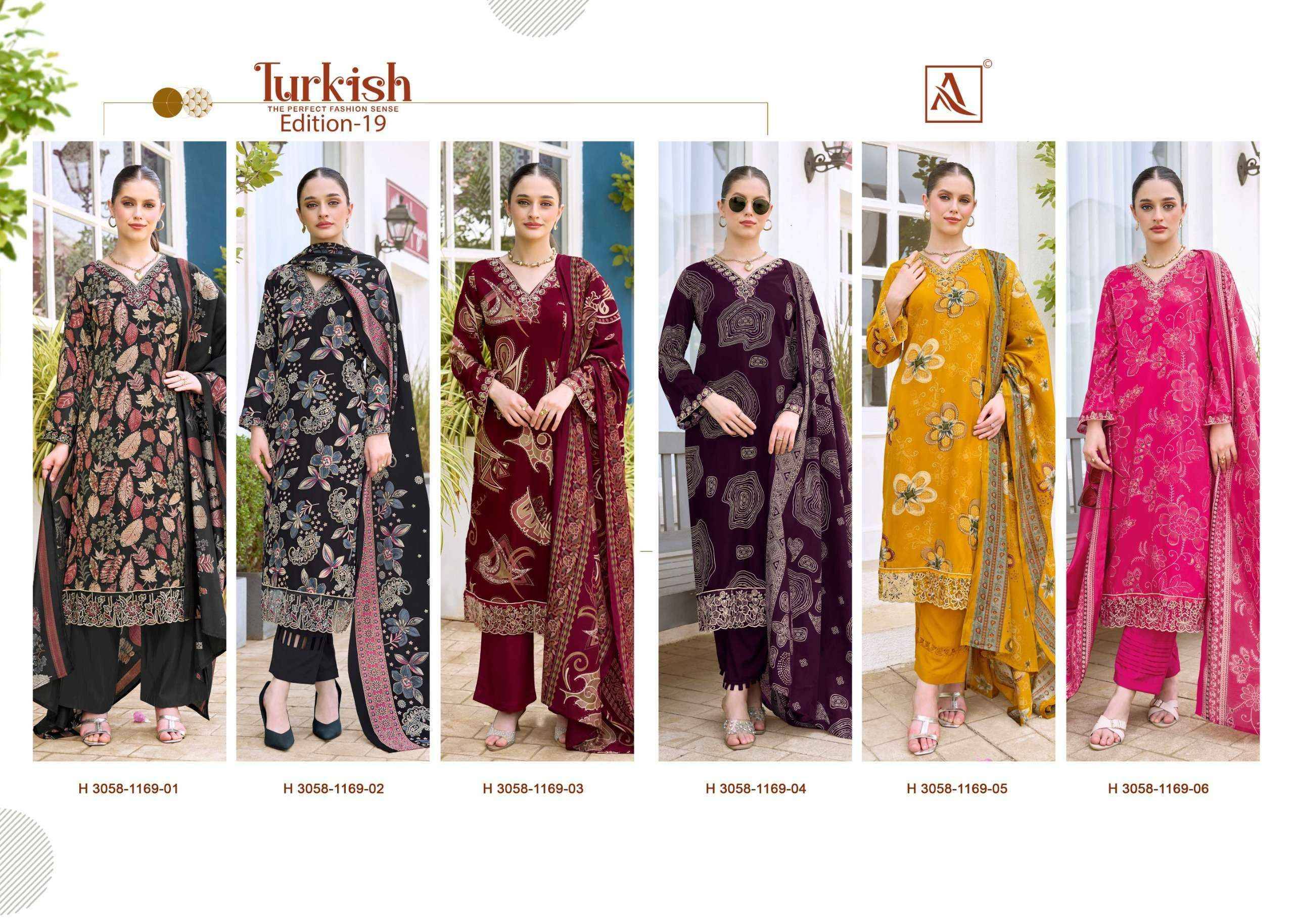 Alok Turkish Edition 19 Viscose Reyon Dress Material 6 pcs Catalog