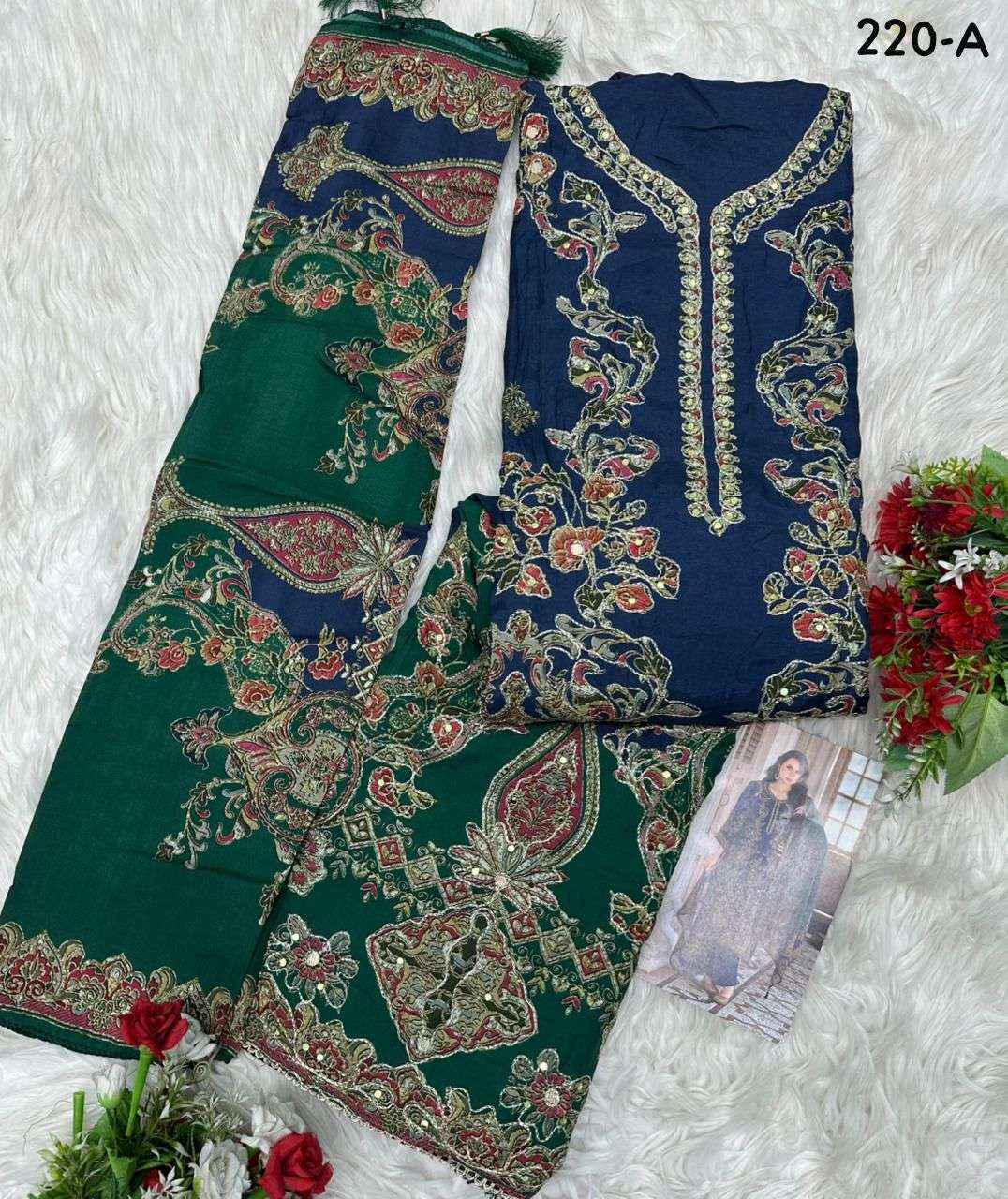 Amrutvela At 220 Abcd Latest Muslin Dress Material Pakistani Concept 4 Pcs set