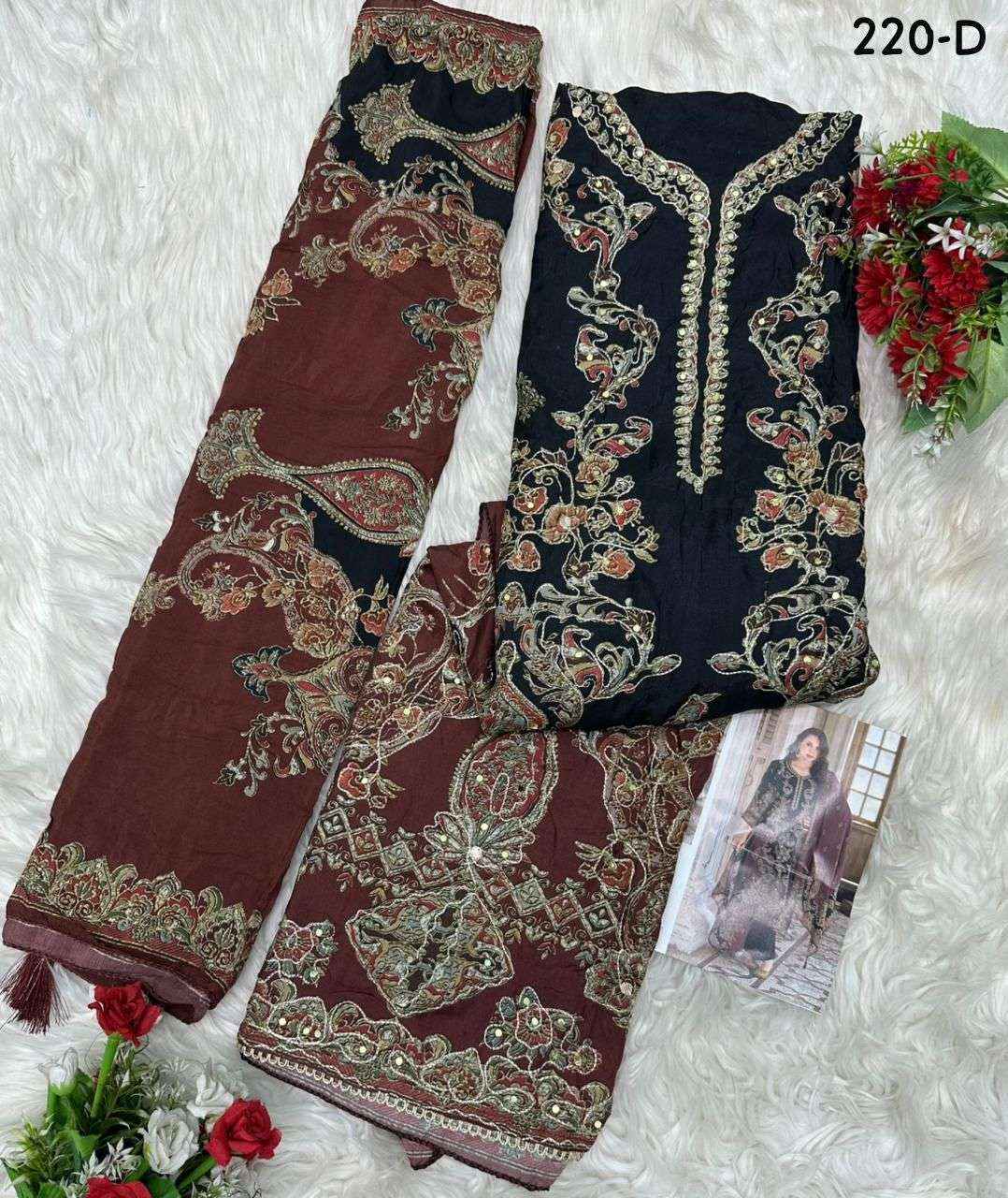 Amrutvela At 220 Abcd Latest Muslin Dress Material Pakistani Concept 4 Pcs set