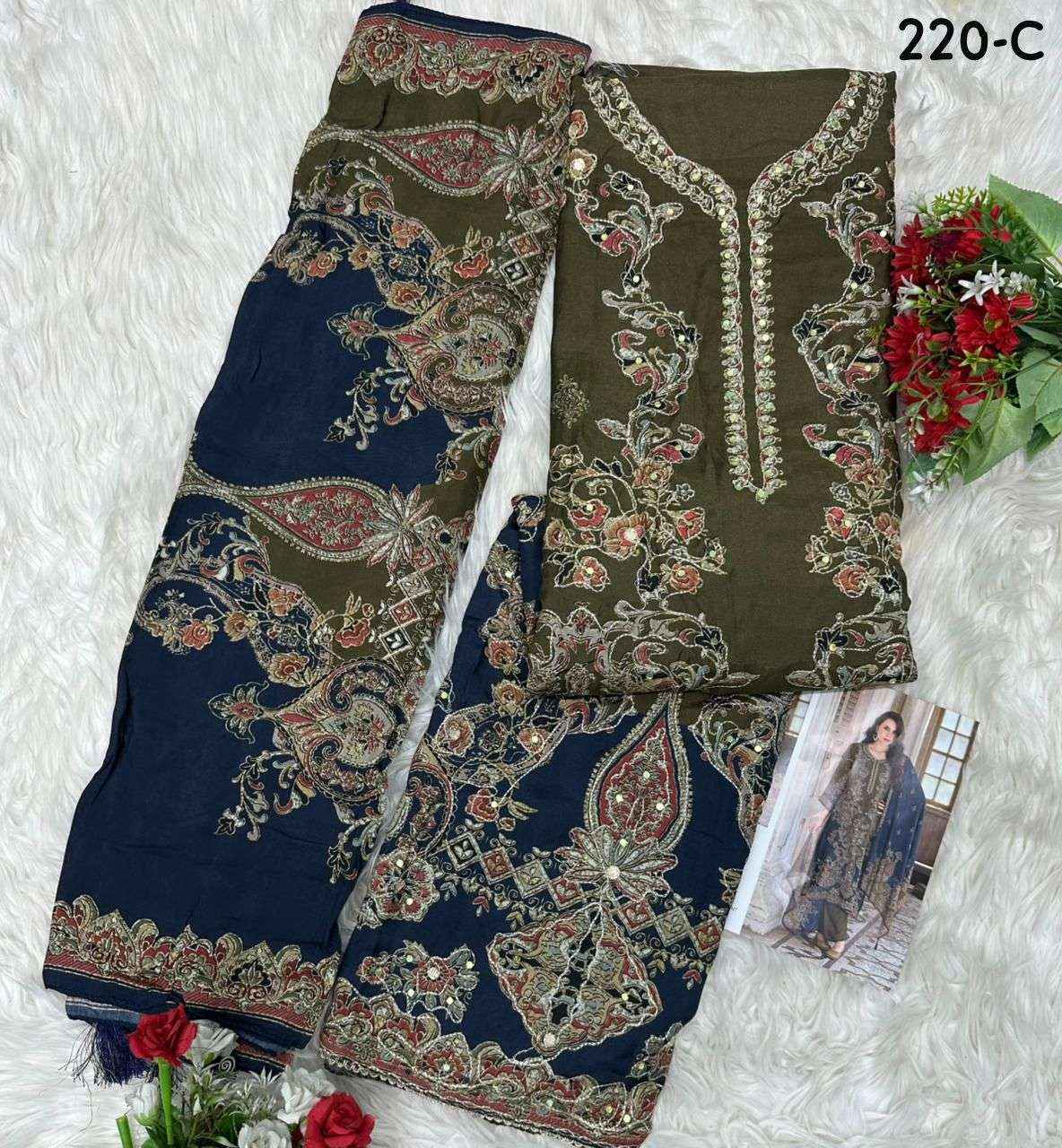 Amrutvela At 220 Abcd Latest Muslin Dress Material Pakistani Concept 4 Pcs set