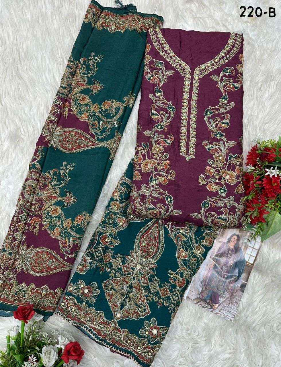 Amrutvela At 220 Abcd Latest Muslin Dress Material Pakistani Concept 4 Pcs set