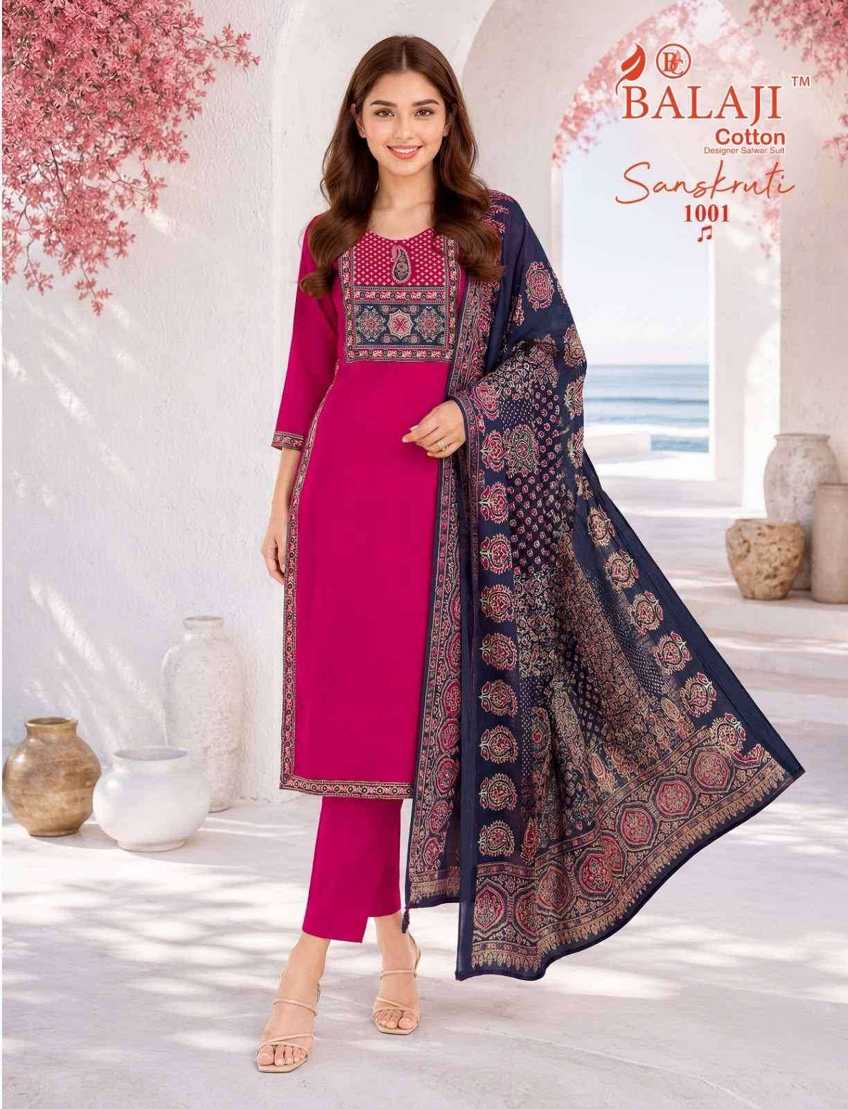 Balaji Sanskruti Vol 1 Readymade Cotton Suits 10 pcs Catalog