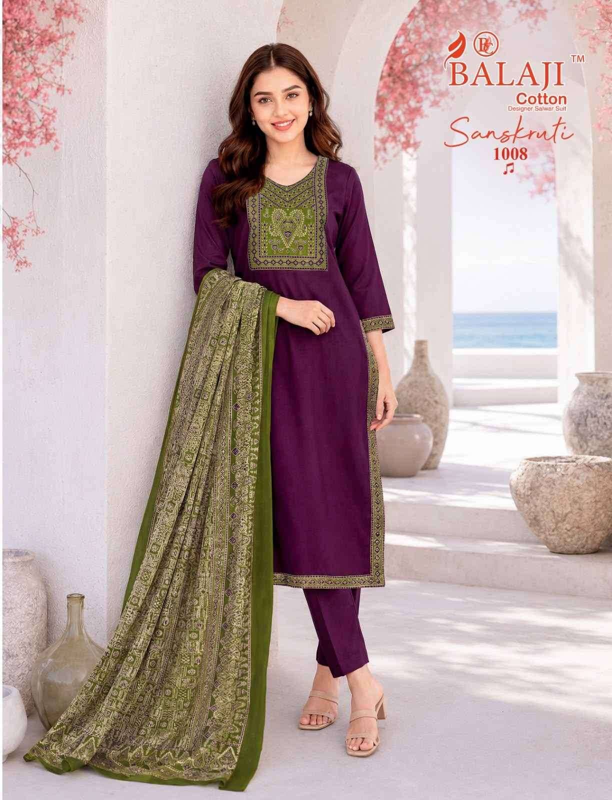Balaji Sanskruti Vol 1 Readymade Cotton Suits 10 pcs Catalog