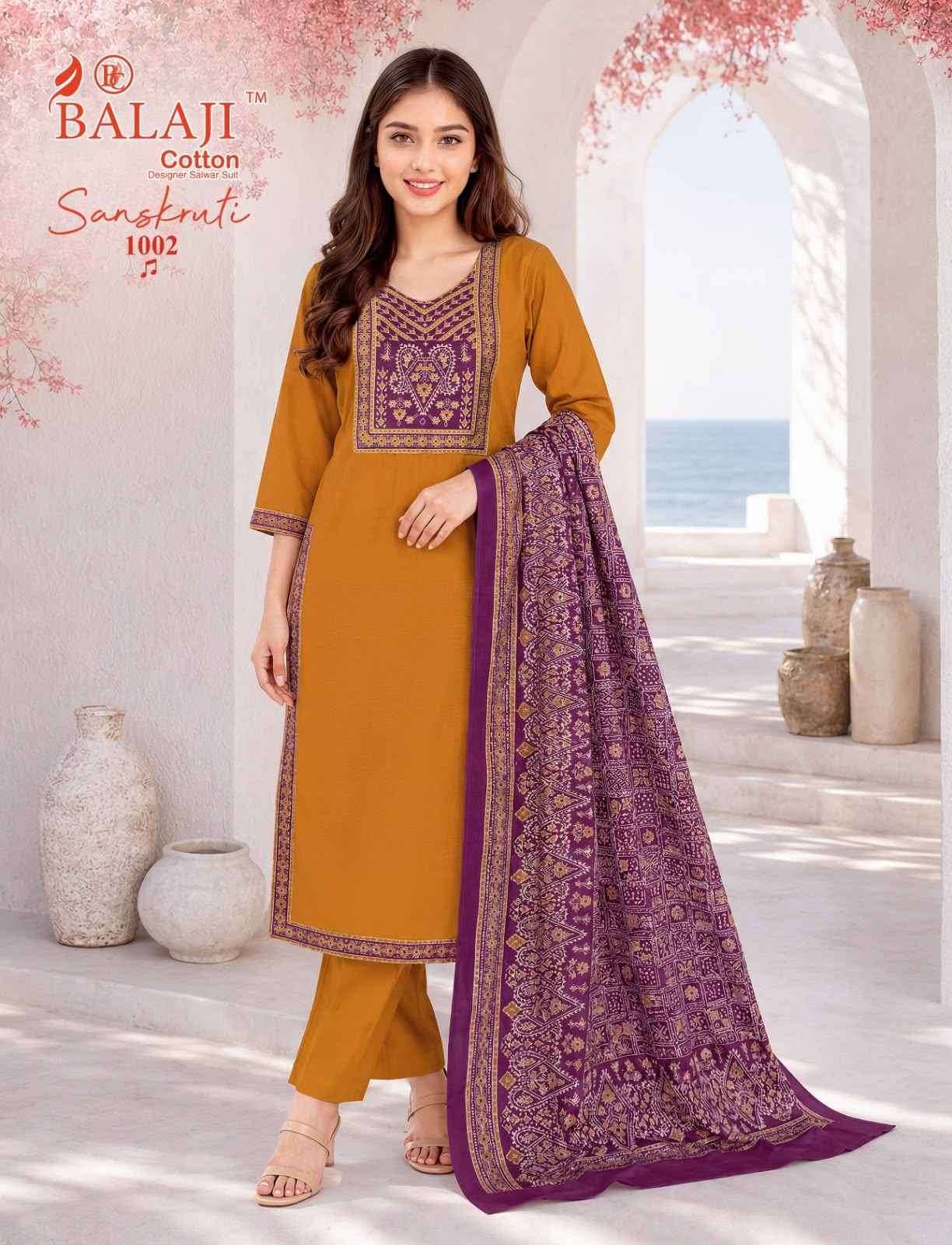 Balaji Sanskruti Vol 1 Readymade Cotton Suits 10 pcs Catalog
