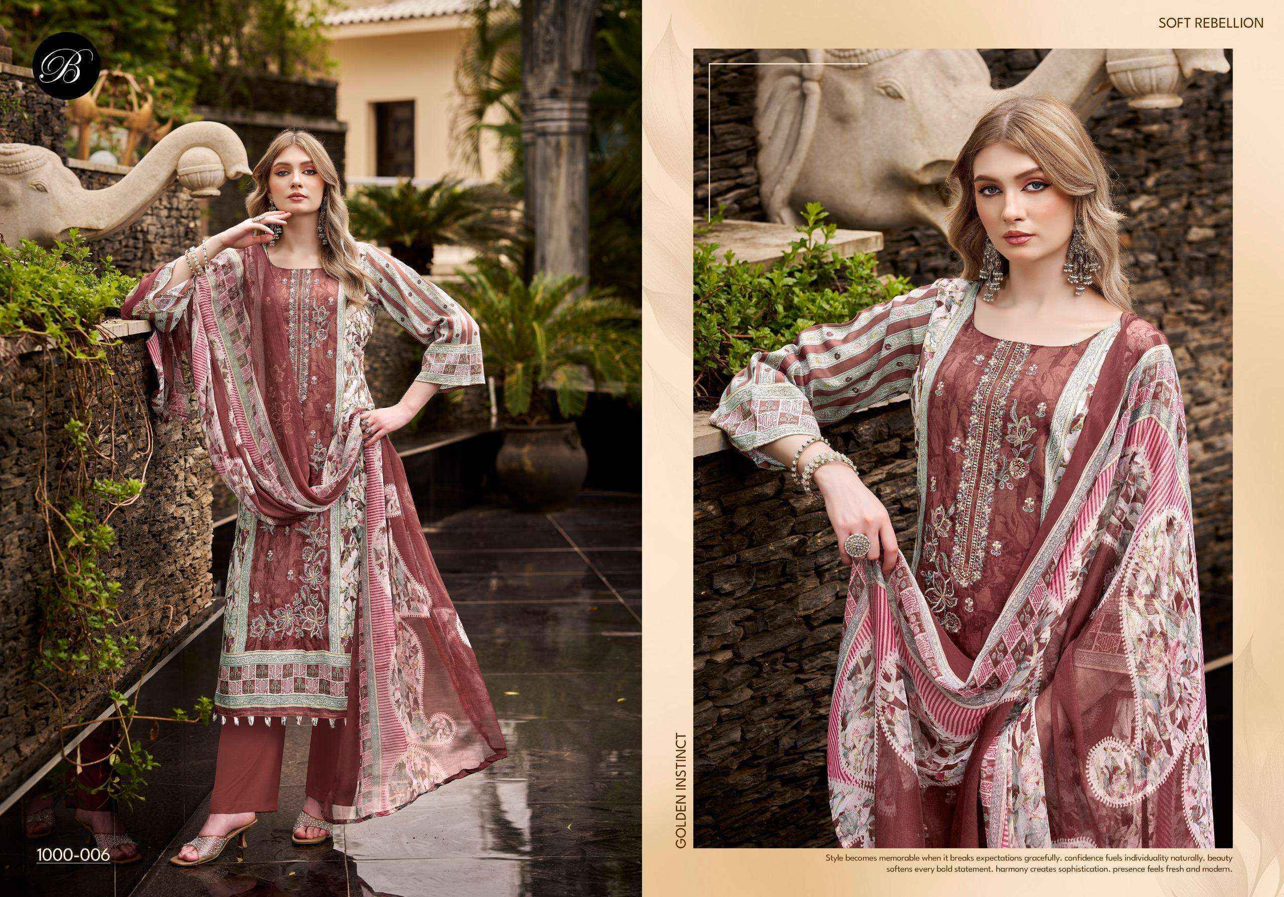 Belliza Designer Feroza Jam Cotton Suits | B2B Clothing Website ( 8 Pcs Set )