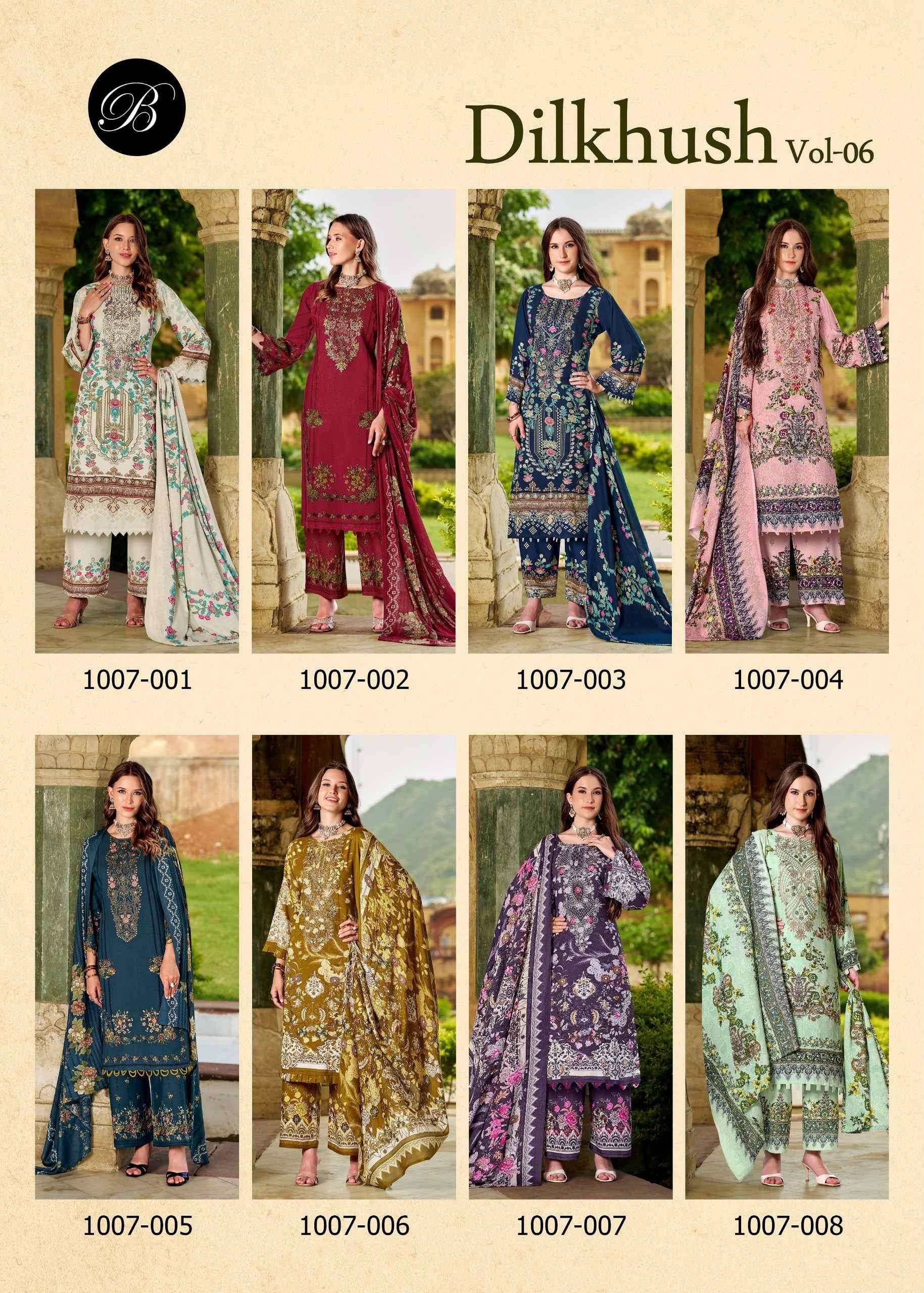 Belliza Dilkhush Vol 6 Viscose Rayon Dress Material 8 pcs Catalog