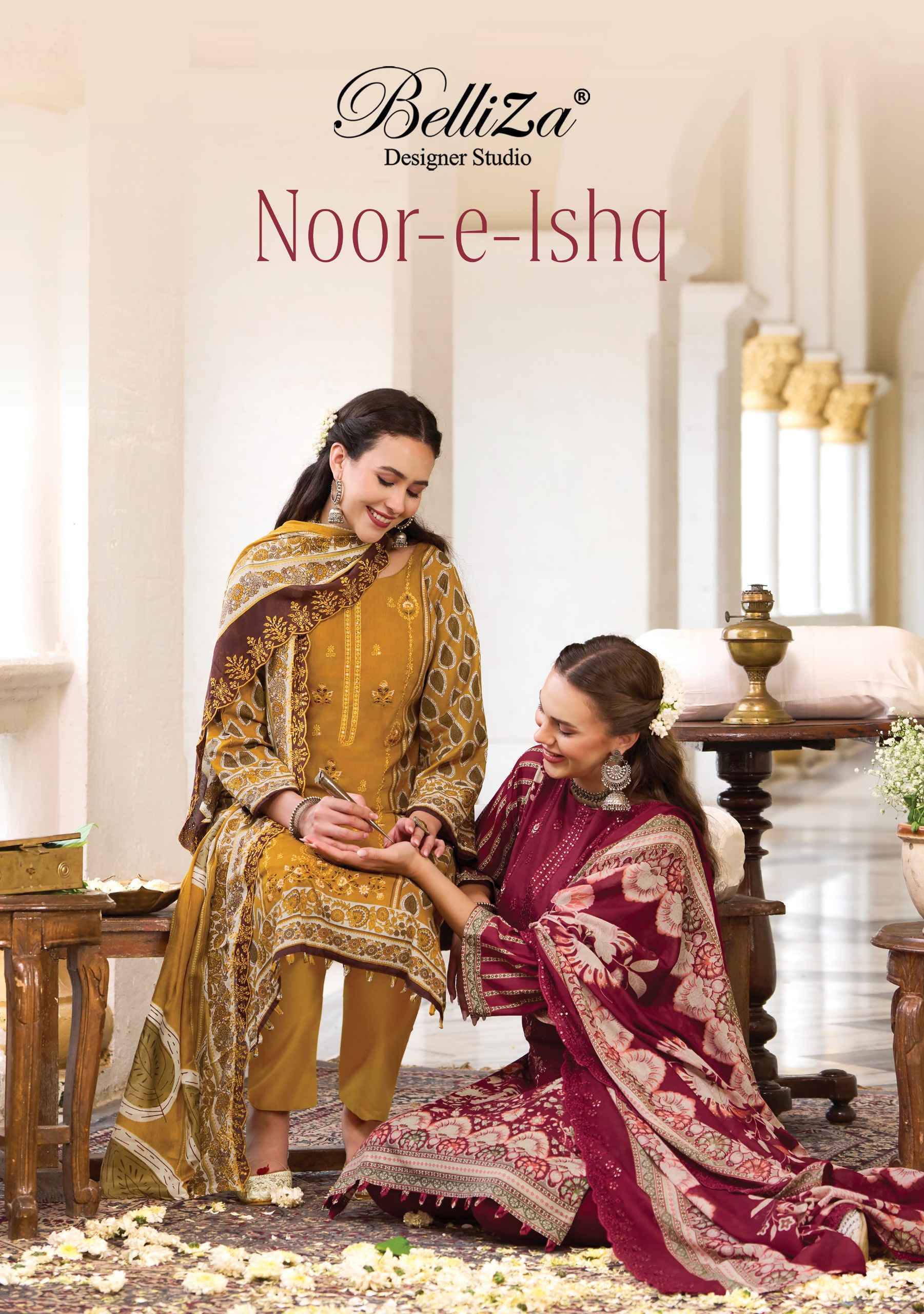 Belliza Noor E Ishq Cotton Dress Material | wholesale worldwide shipping ( 6 pcs Set )
