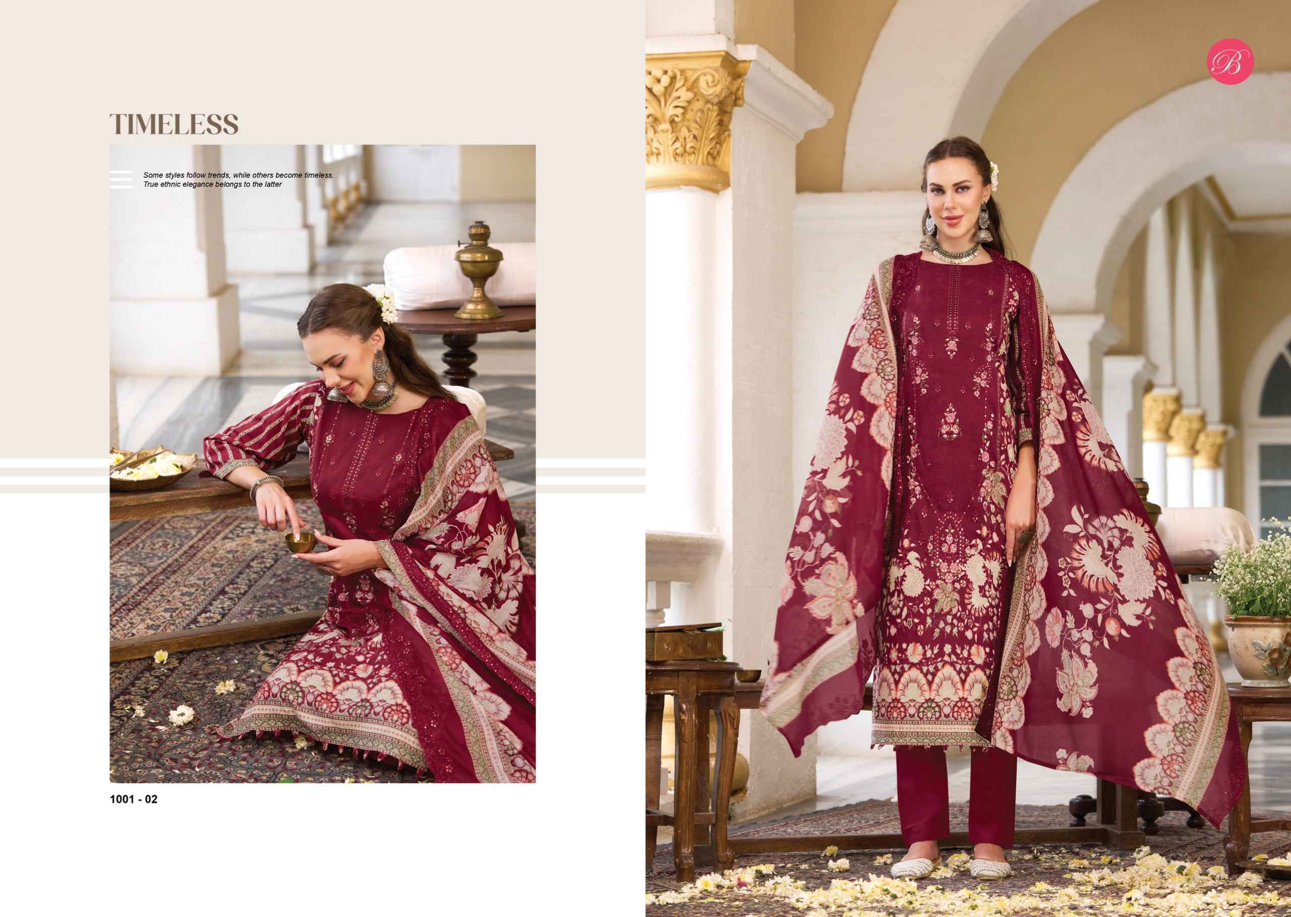 Belliza Noor E Ishq Cotton Dress Material | wholesale worldwide shipping ( 6 pcs Set )