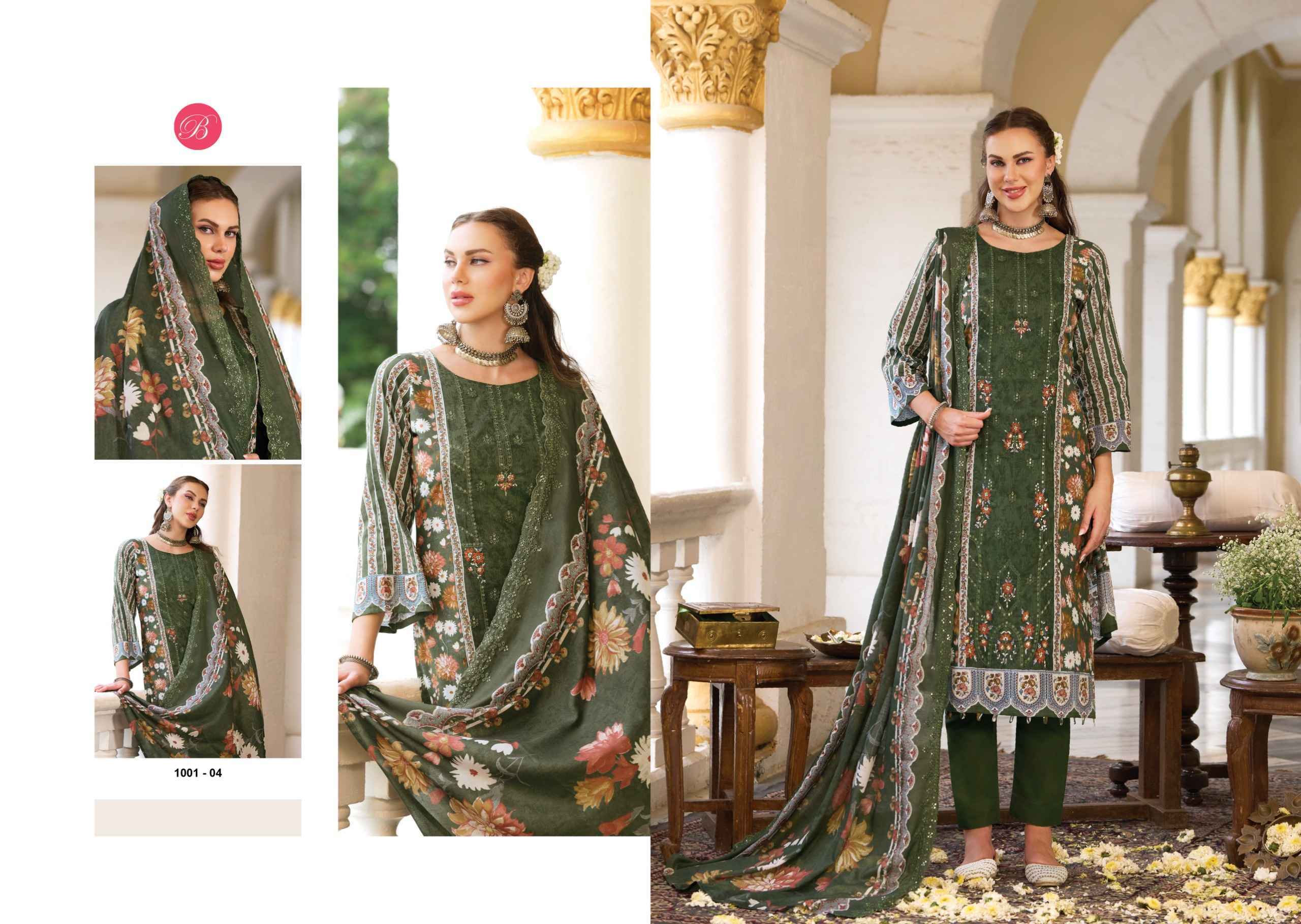 Belliza Noor E Ishq Cotton Dress Material | wholesale worldwide shipping ( 6 pcs Set )