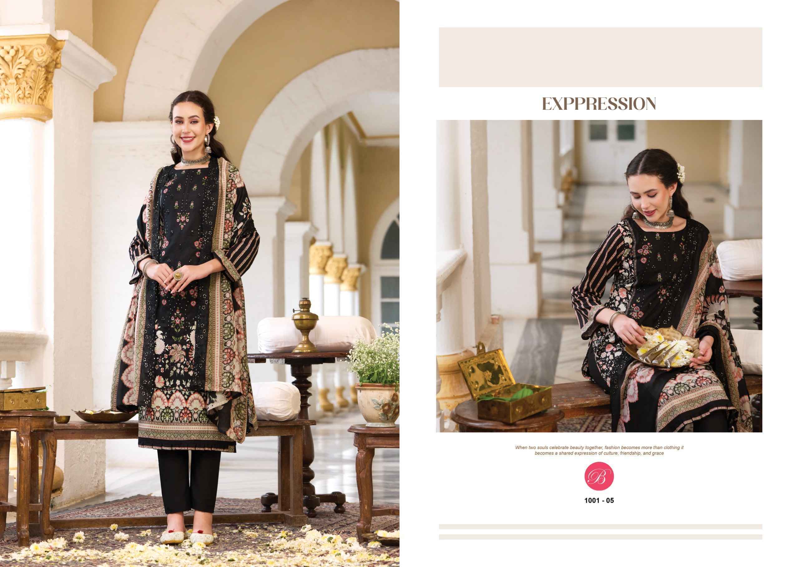 Belliza Noor E Ishq Cotton Dress Material | wholesale worldwide shipping ( 6 pcs Set )