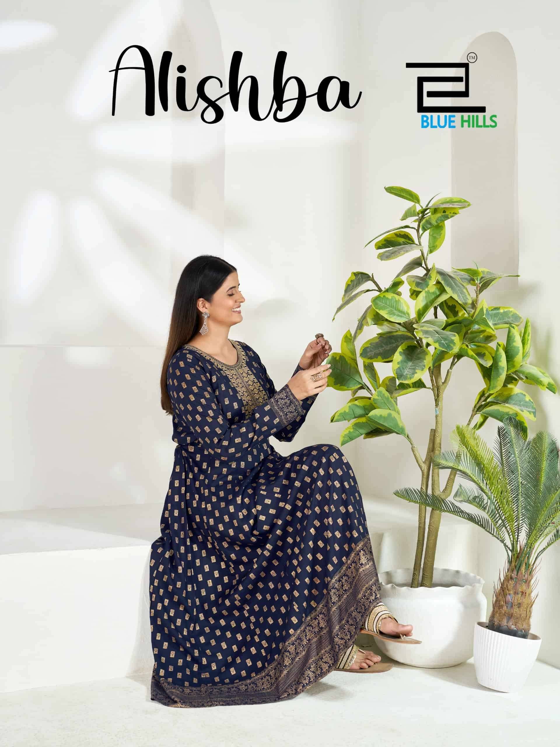 Blue Hills Alishba Premium Style Anarkali Gown Set  6 Pcs Catalog 