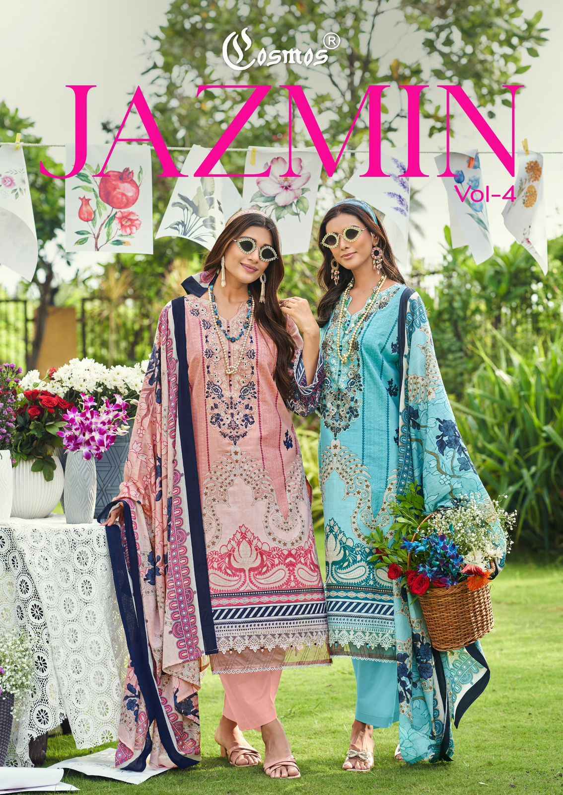 Cosmos Jazmin Vol 4 Lawn Suits | Verified B2B garment supplier Surat market ( 6 Pcs Catalogue )