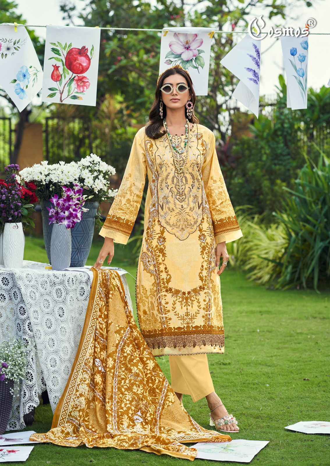 Cosmos Jazmin Vol 4 Lawn Suits | Verified B2B garment supplier Surat market ( 6 Pcs Catalogue )
