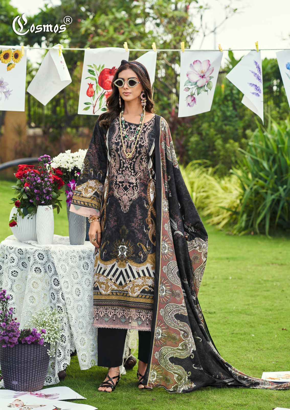 Cosmos Jazmin Vol 4 Lawn Suits | Verified B2B garment supplier Surat market ( 6 Pcs Catalogue )