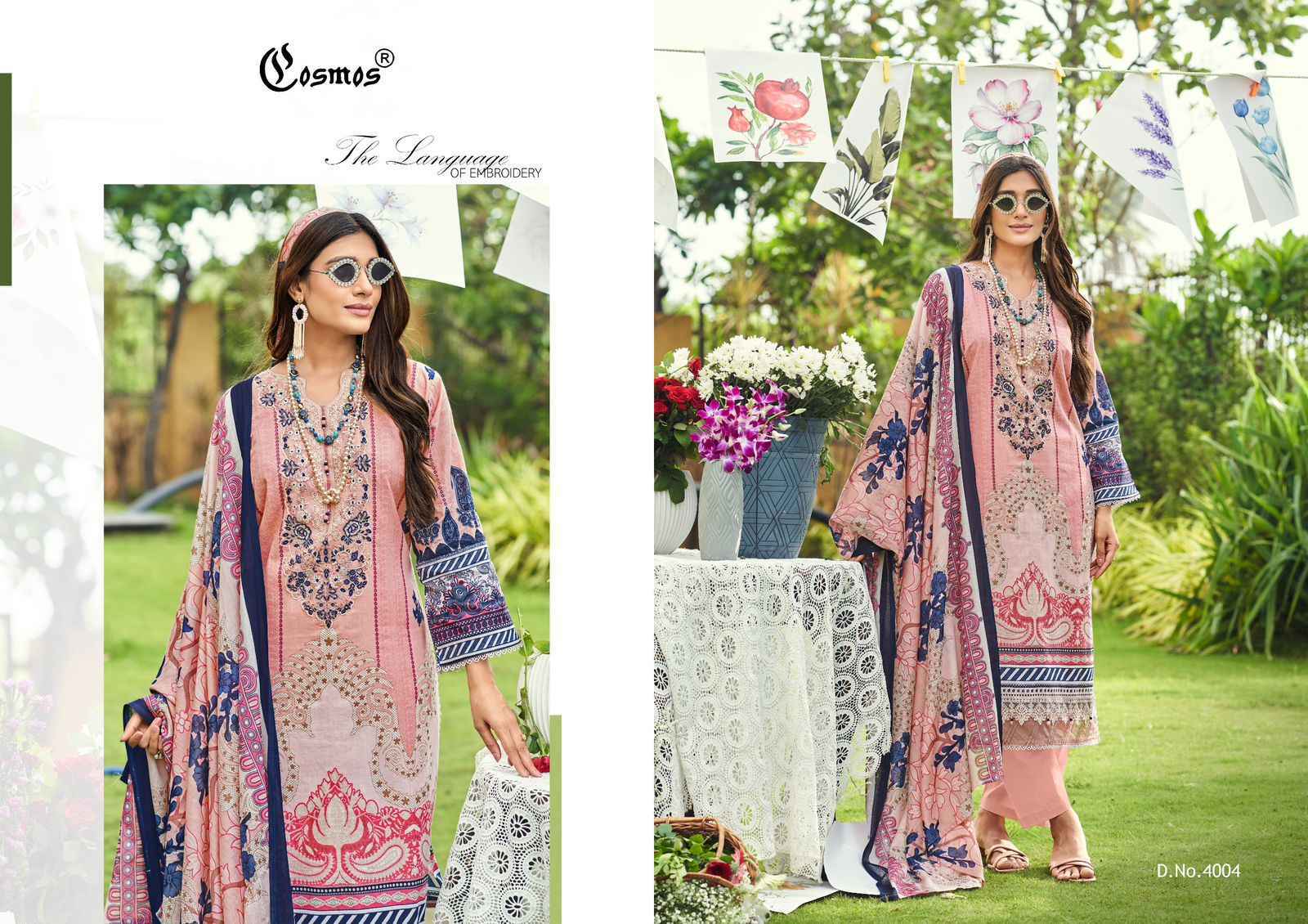 Cosmos Jazmin Vol 4 Lawn Suits | Verified B2B garment supplier Surat market ( 6 Pcs Catalogue )