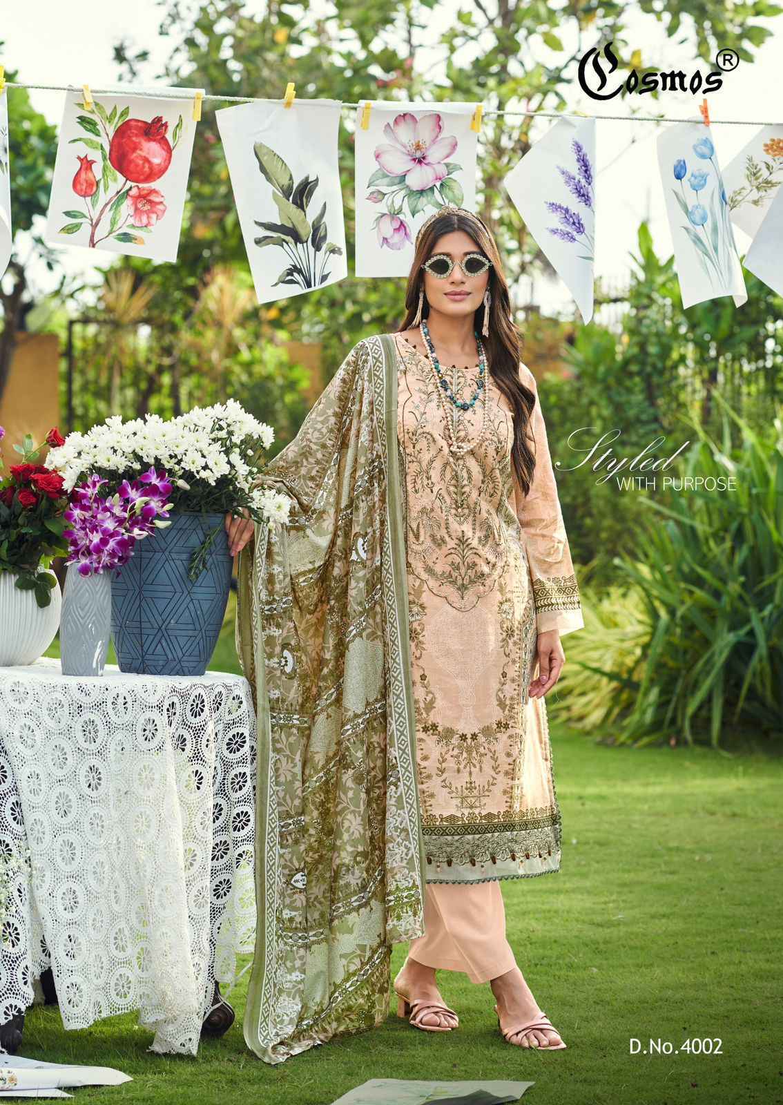Cosmos Jazmin Vol 4 Lawn Suits | Verified B2B garment supplier Surat market ( 6 Pcs Catalogue )
