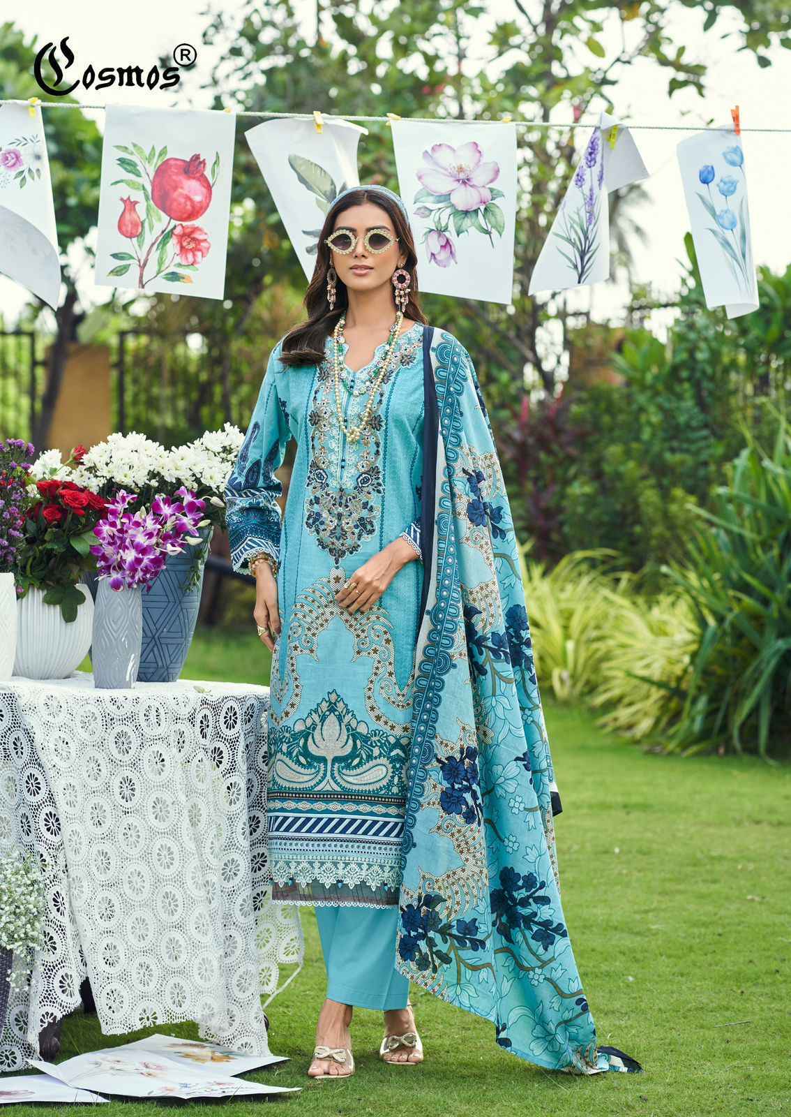 Cosmos Jazmin Vol 4 Lawn Suits | Verified B2B garment supplier Surat market ( 6 Pcs Catalogue )