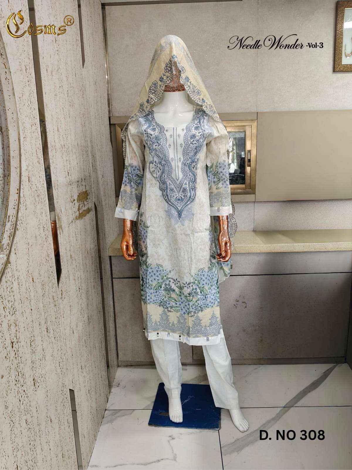 Cosmos Needle Wonder Vol 3 Pakistani Cotton Dress Readymade 8pcs Catalogue