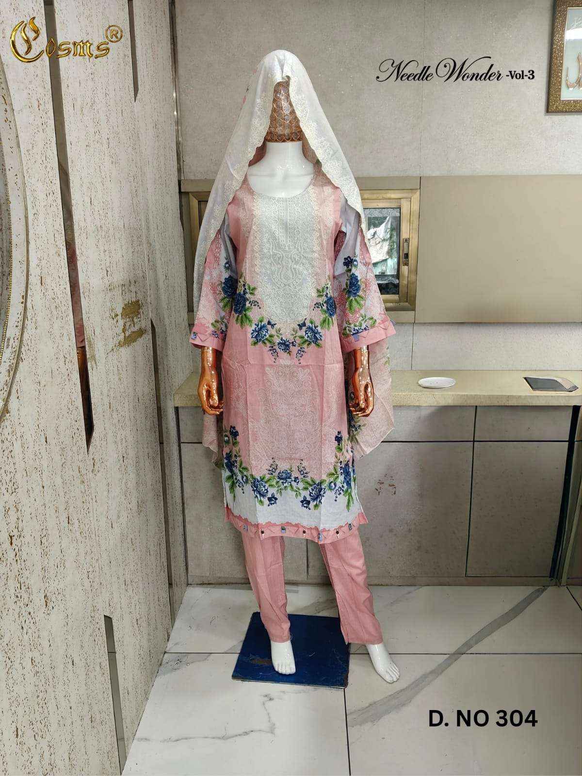 Cosmos Needle Wonder Vol 3 Pakistani Cotton Dress Readymade 8pcs Catalogue