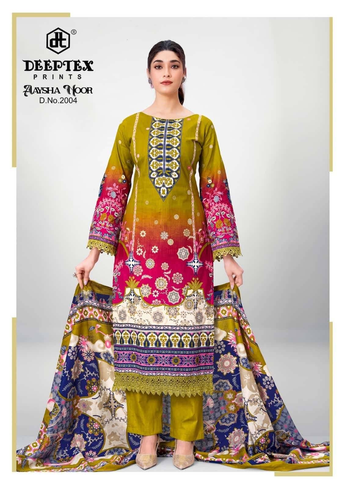 Deeptex Aaysha Noor Vol 2 Pakistani Print Kurti Pant Dupatta Set Suppliers 8 Pcs Catalog 