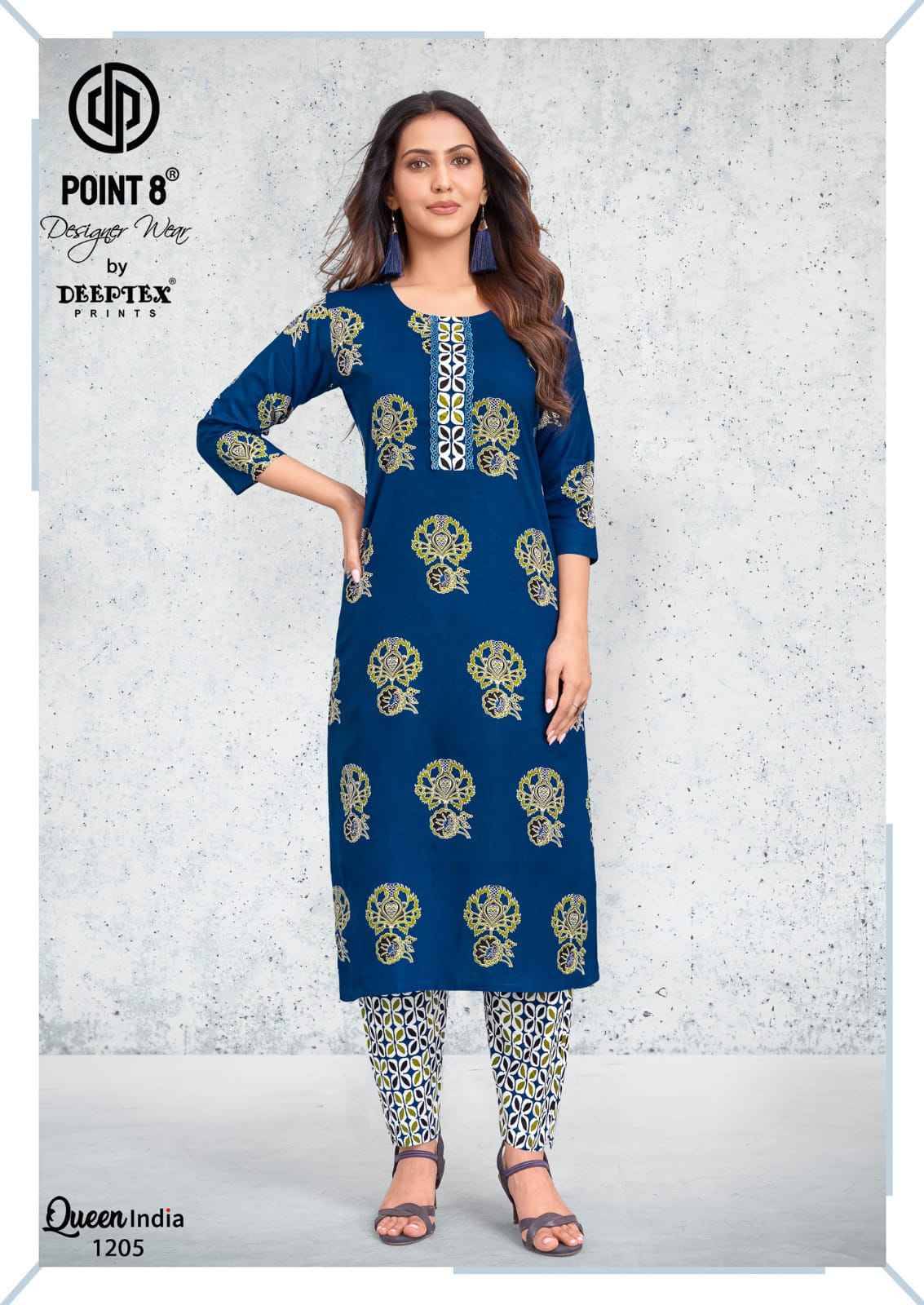 Deeptex Queen India Vol 12 Cotton Kurti With Pant 10 pcs Catalog