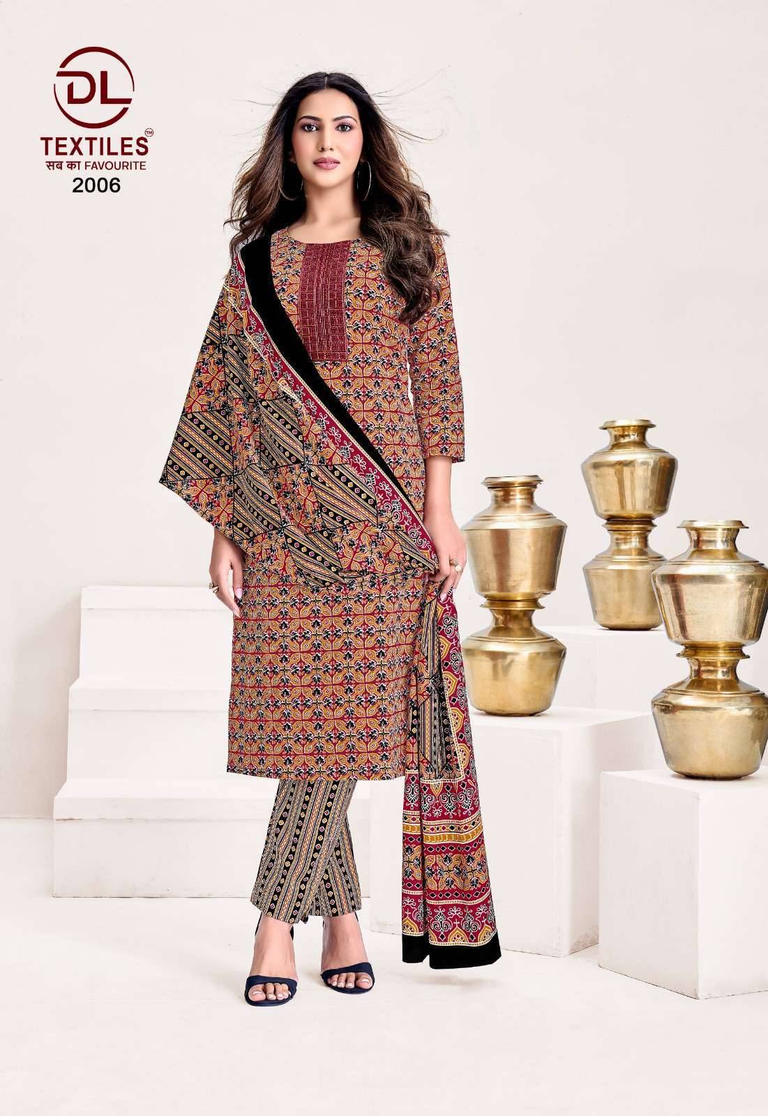 DL TEXTILES KUTCHHI AJRAKH VOL 2 COTTON READYMADE SUITS 8 PCS SET
