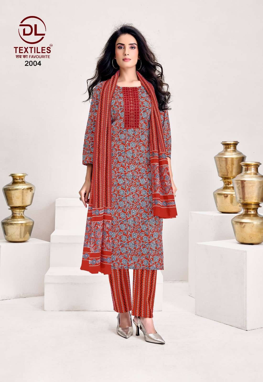 DL TEXTILES KUTCHHI AJRAKH VOL 2 COTTON READYMADE SUITS 8 PCS SET