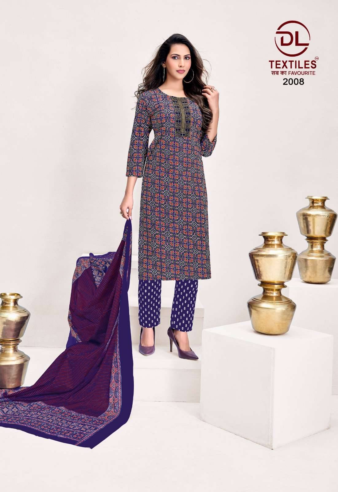 DL TEXTILES KUTCHHI AJRAKH VOL 2 COTTON READYMADE SUITS 8 PCS SET