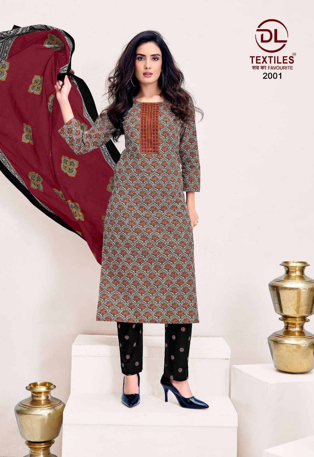 DL TEXTILES KUTCHHI AJRAKH VOL 2 COTTON READYMADE SUITS 8 PCS SET
