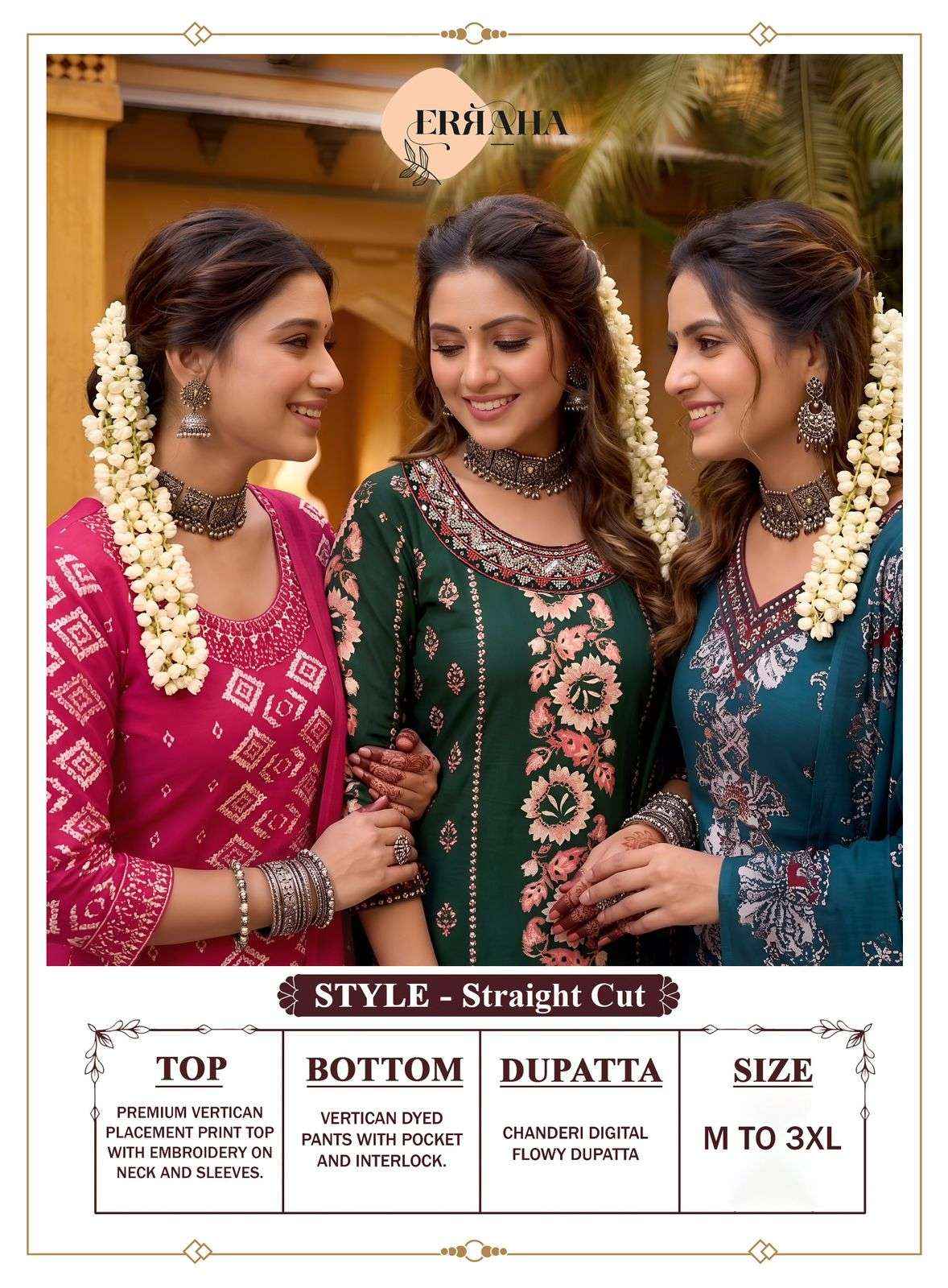 Erraha Payal Vol 1 Premium Designs Kurti Pant Dupatta Set _ Surat Wholesale Market Price ( 8 Pcs Catalog )