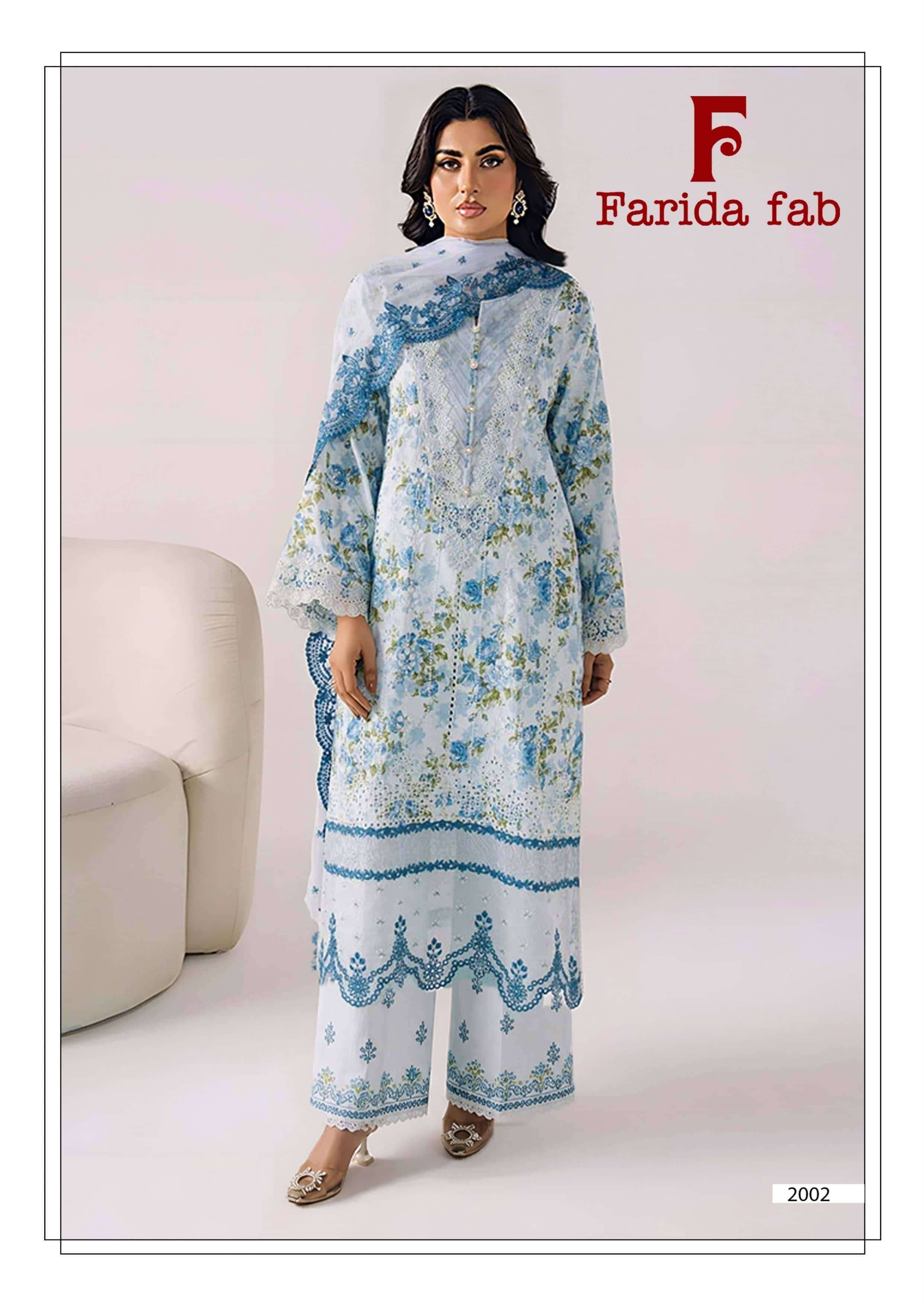 Farida Fab Charizma Vol 2 Heavy Luxury Lawn Collection Salwar Suit 6 Pcs Catalog 