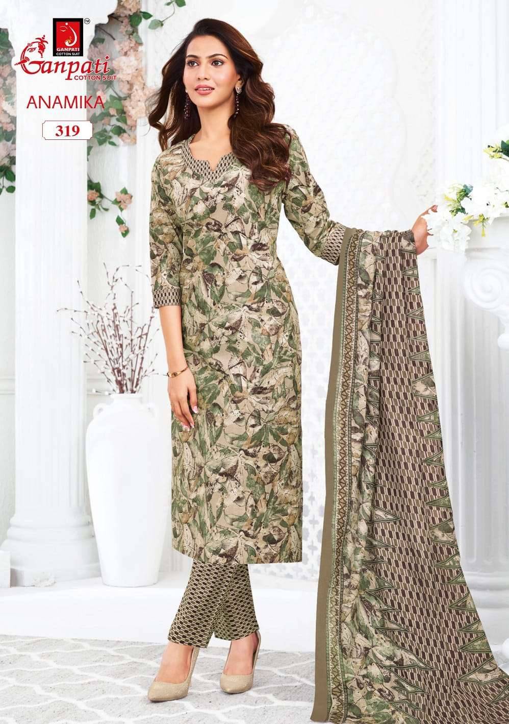 Ganpati Anamika Vol 3 Pure Cotton Kurti Pant Dupatta Set _ Surat Wholesale Market 12 Pcs Catalog 